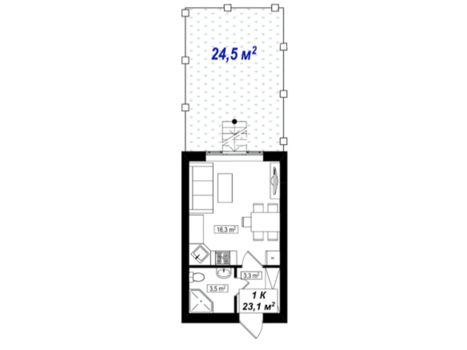 Продается 1-комнатная квартира 23.1 кв. м в Киево-Святошинске, цена: 17147 $