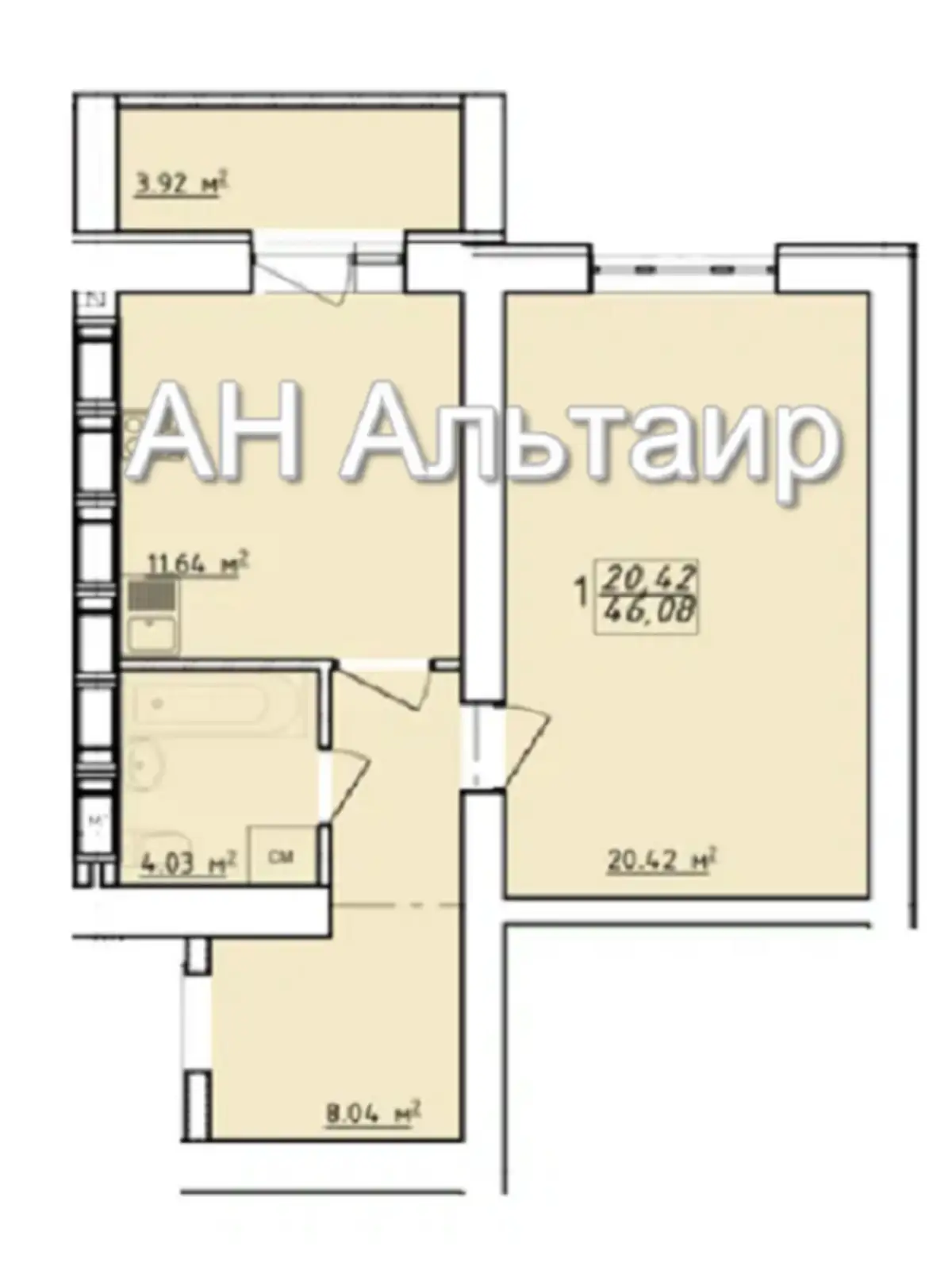 Продается 1-комнатная квартира 46.08 кв. м в Харькове, ул. Елизаветинская, 2Б