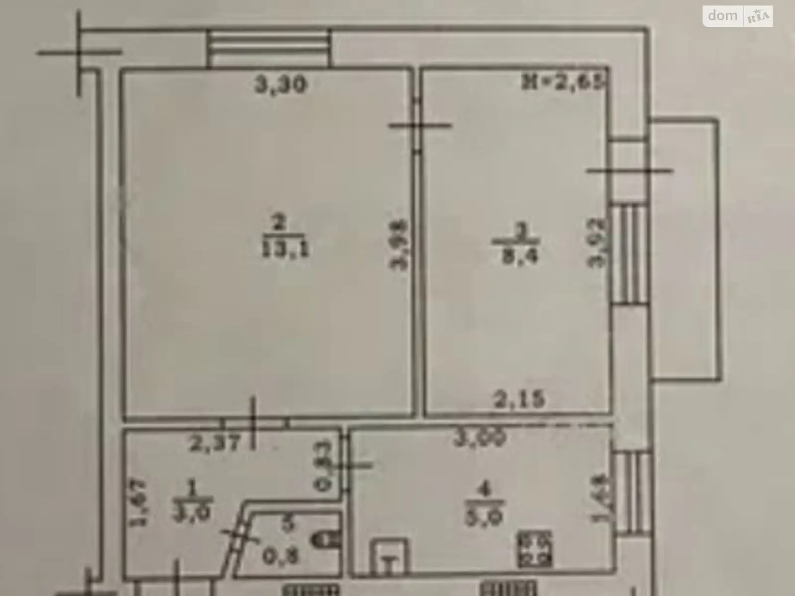 Продається 2-кімнатна квартира 31 кв. м у Одесі, просп. Адміральський