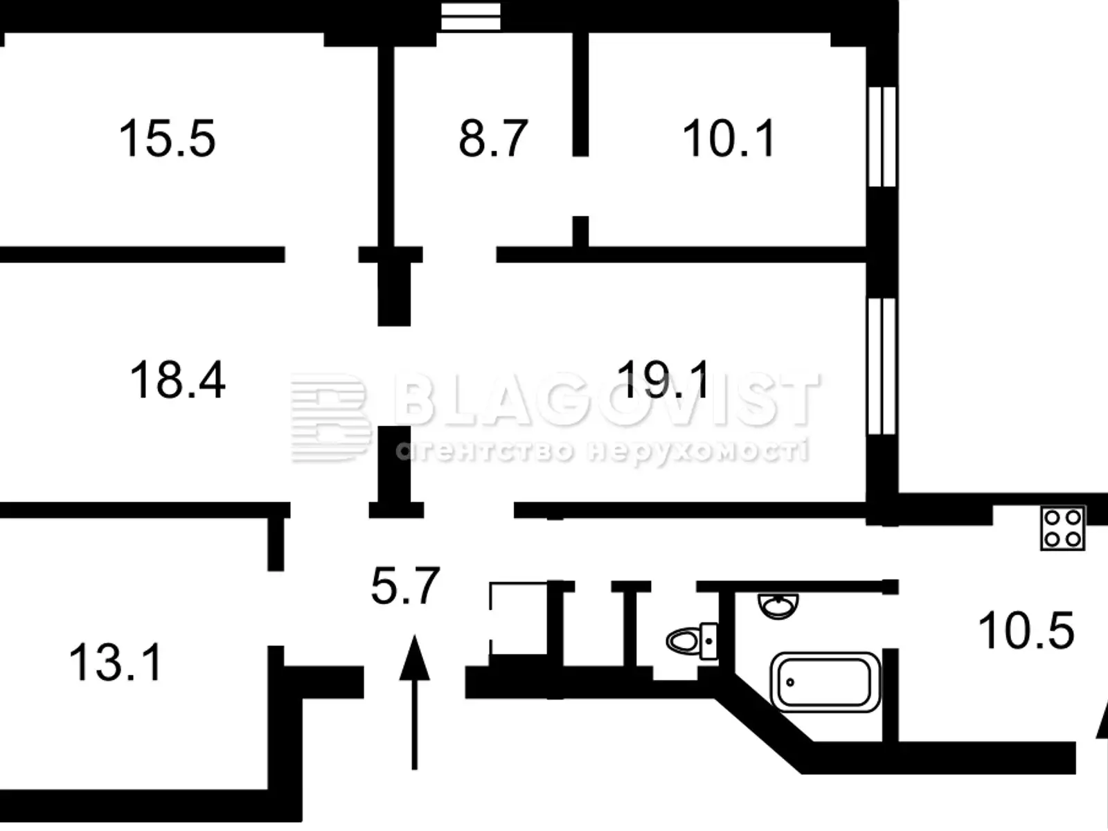 Продается объект сферы услуг 80 кв. м в 5-этажном здании - фото 2