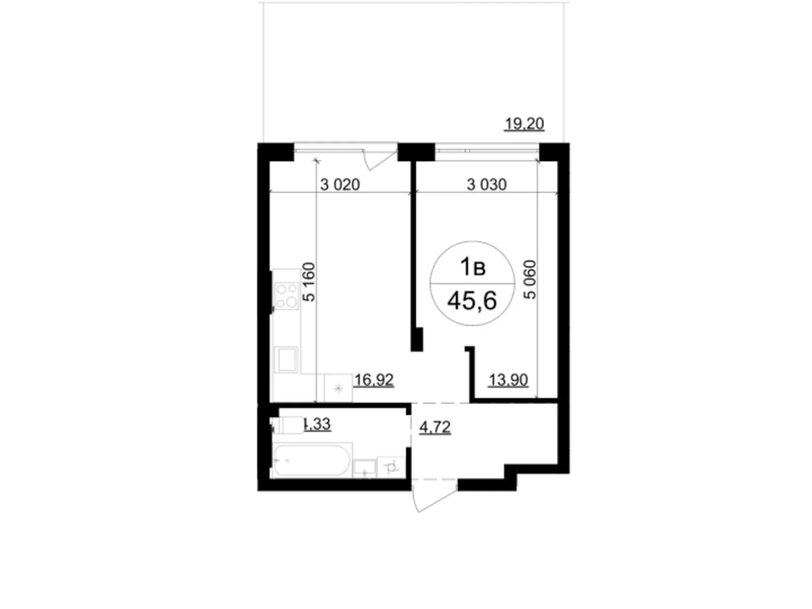 Продается 1-комнатная квартира 45.6 кв. м в Брюховичах, цена: 44323 $