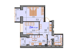 Продається 2-кімнатна квартира 61.5 кв. м у Миколаєві, цена: 39975 $