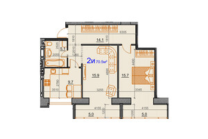 Продається 2-кімнатна квартира 70.5 кв. м у Миколаєві, цена: 45825 $