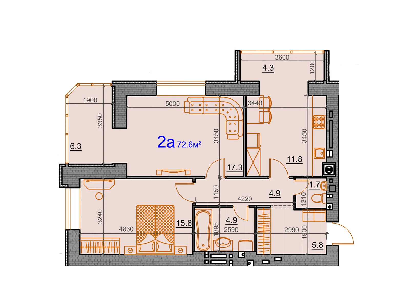 Продается 2-комнатная квартира 72.6 кв. м в Николаеве, цена: 49368 $