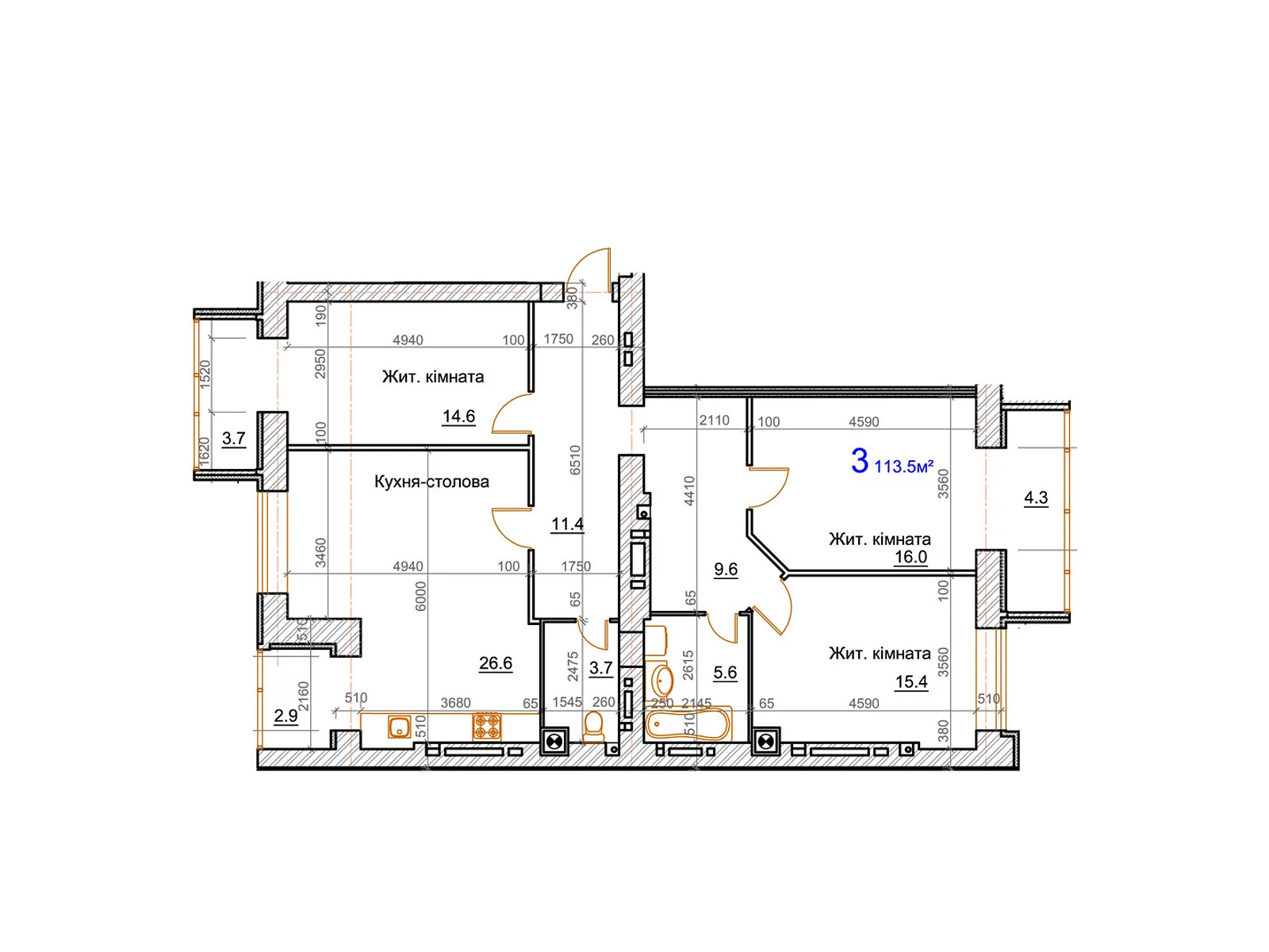 Продается 4-комнатная квартира 113.5 кв. м в Николаеве - фото 1