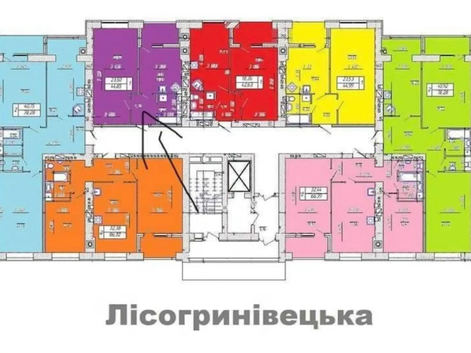 Продается 1-комнатная квартира 45 кв. м в Хмельницком, ул. Лесогриневецкая, 30/10