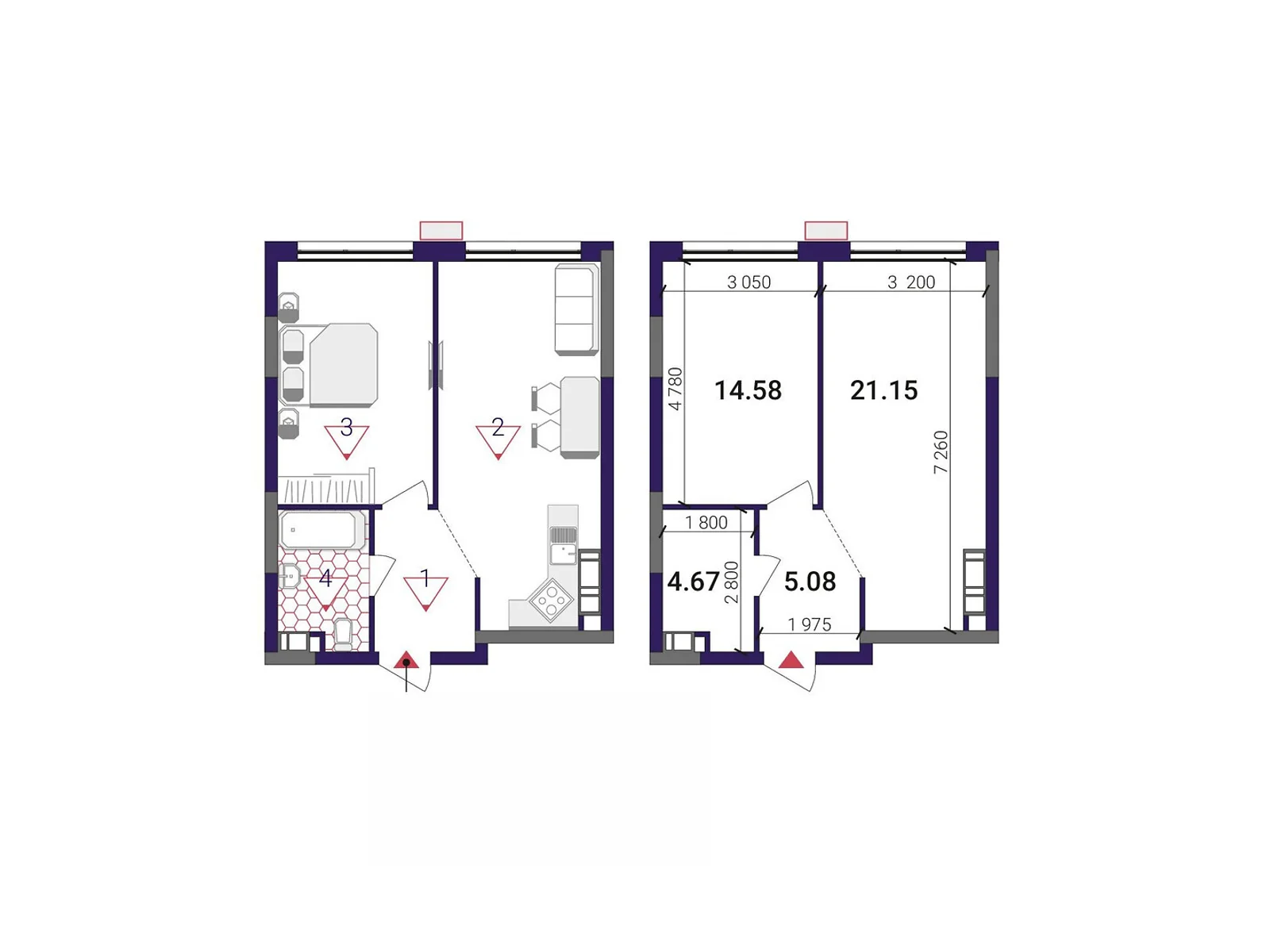 Продается 1-комнатная квартира 46.16 кв. м в Киеве, наб. Днепровская