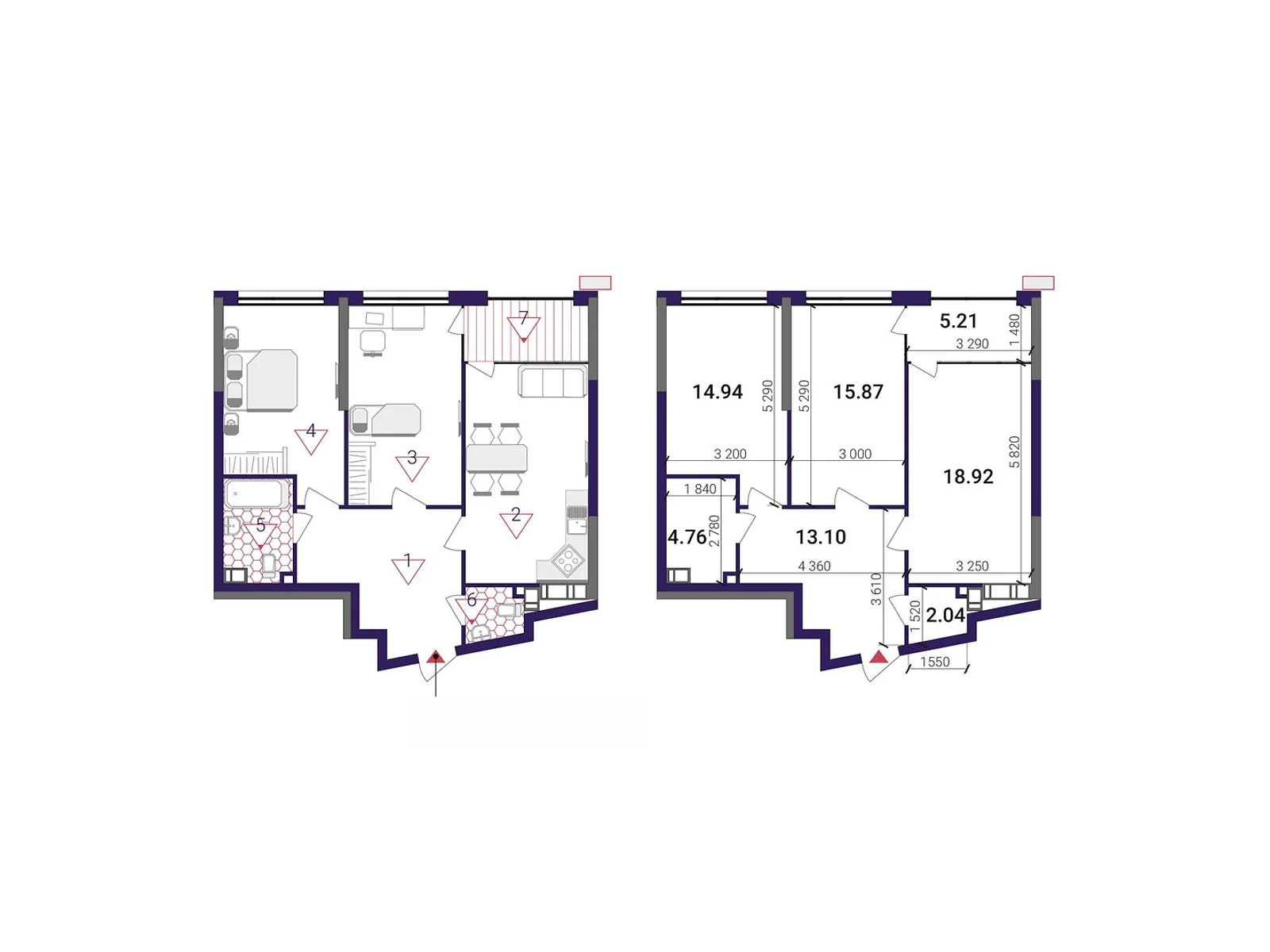 Продается 2-комнатная квартира 75.52 кв. м в Киеве, наб. Днепровская