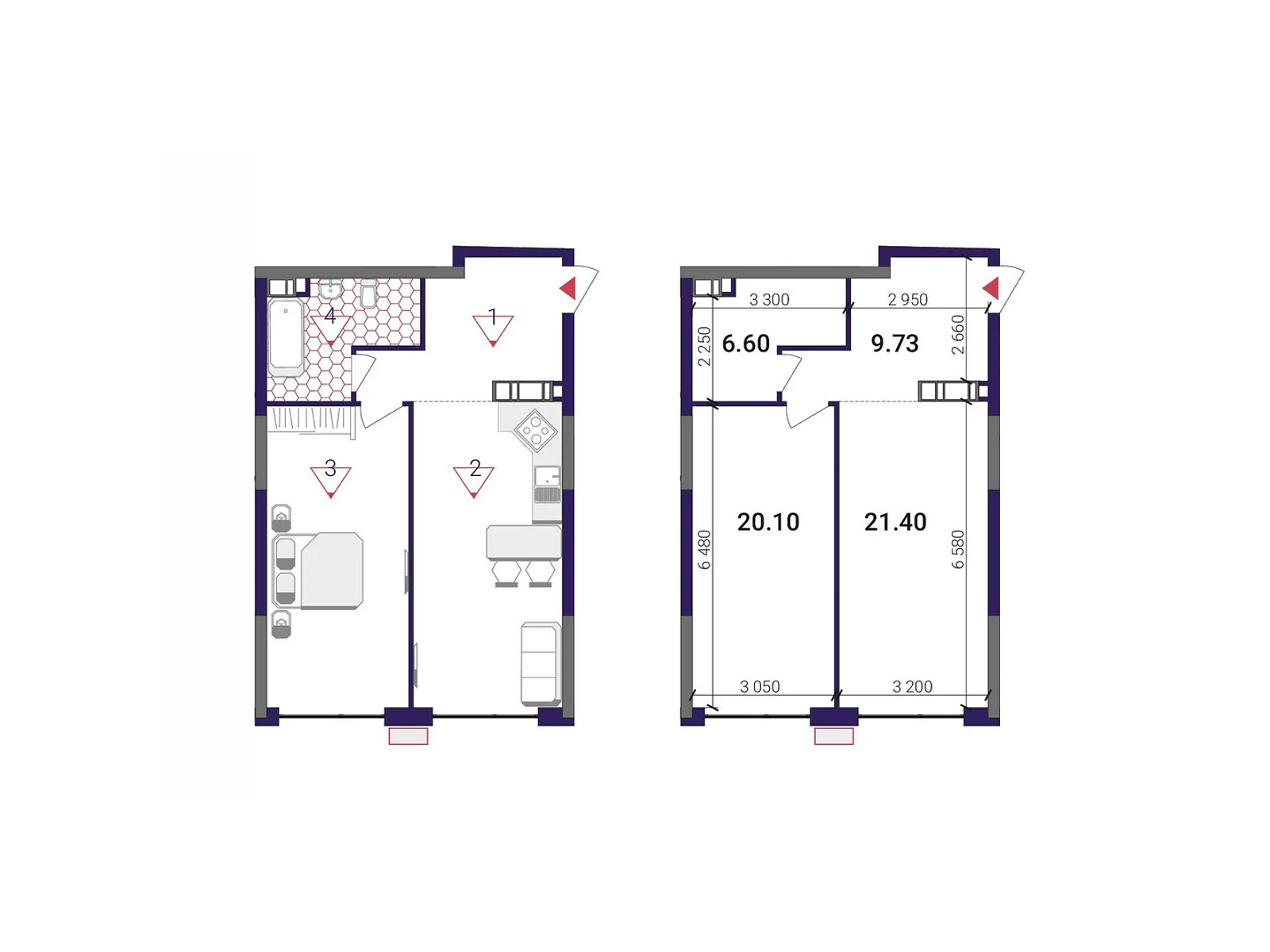 Продается 1-комнатная квартира 57.83 кв. м в Киеве, наб. Днепровская - фото 1