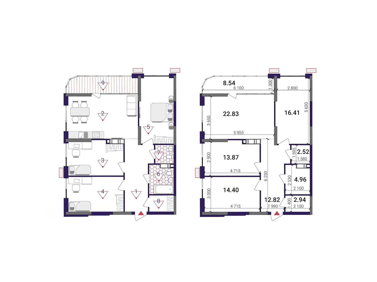 Продается 3-комнатная квартира 99.29 кв. м в Киеве, наб. Днепровская - фото 1