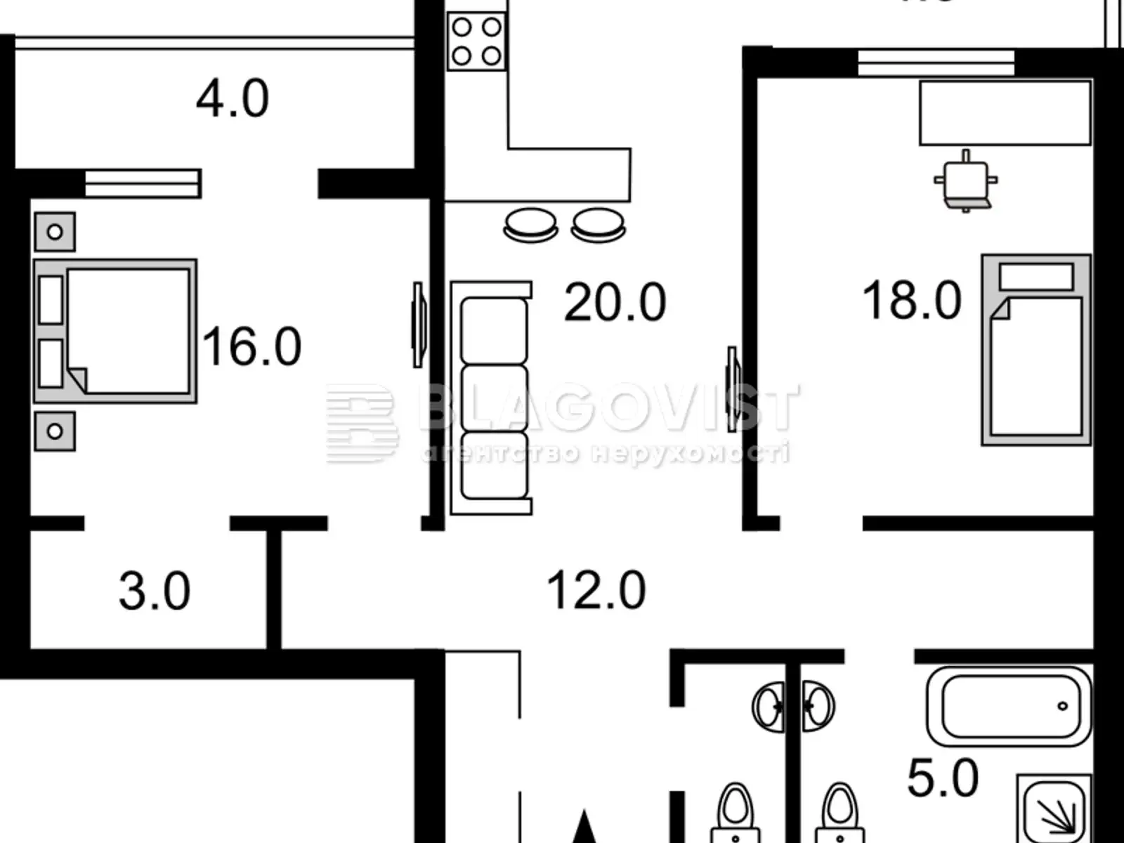 Продается 3-комнатная квартира 88 кв. м в Киеве, просп. Владимира Ивасюка, 55 - фото 1