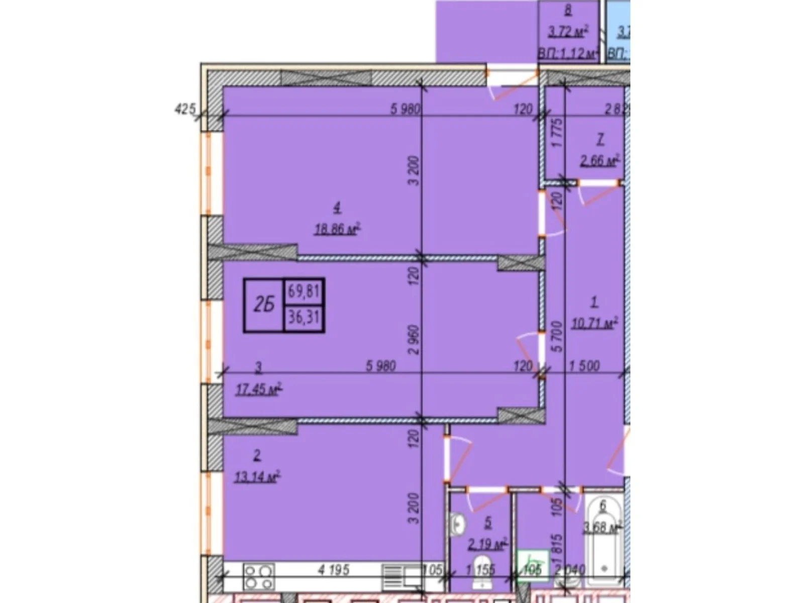 Продается 2-комнатная квартира 69.81 кв. м в Хмельницком, ул. Свободы, 12 - фото 1