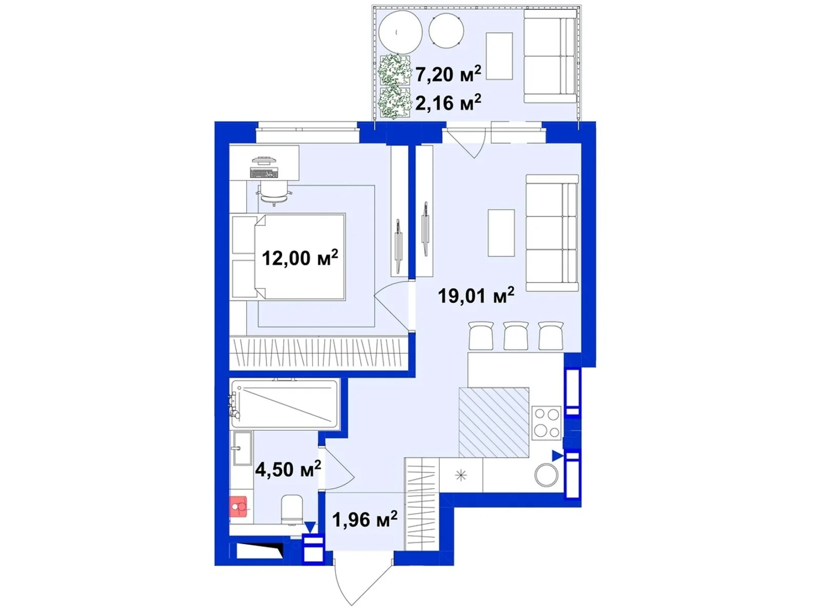 Продается 1-комнатная квартира 39.63 кв. м в Ирпене, ул. Украинская, 1Б - фото 1