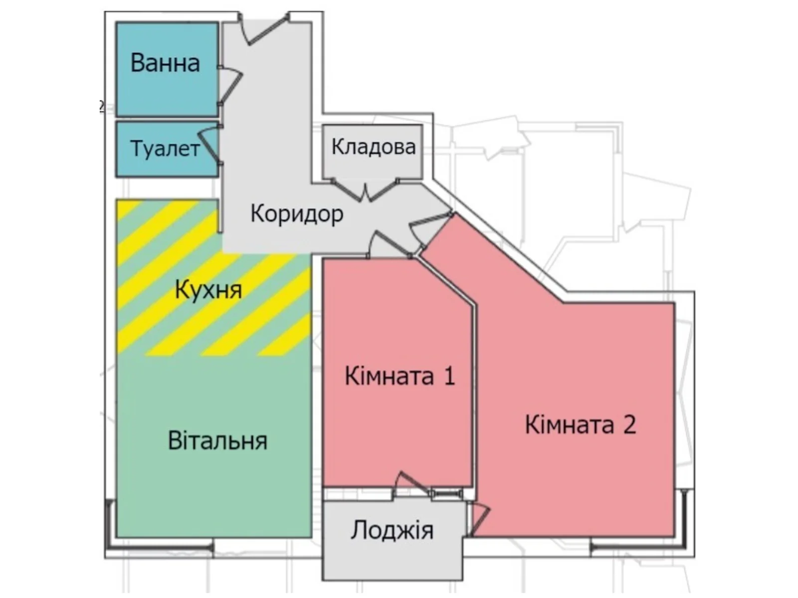 2-кімнатна квартира 70.5 кв. м у Тернополі, вул. Київська, 9Б-9Г