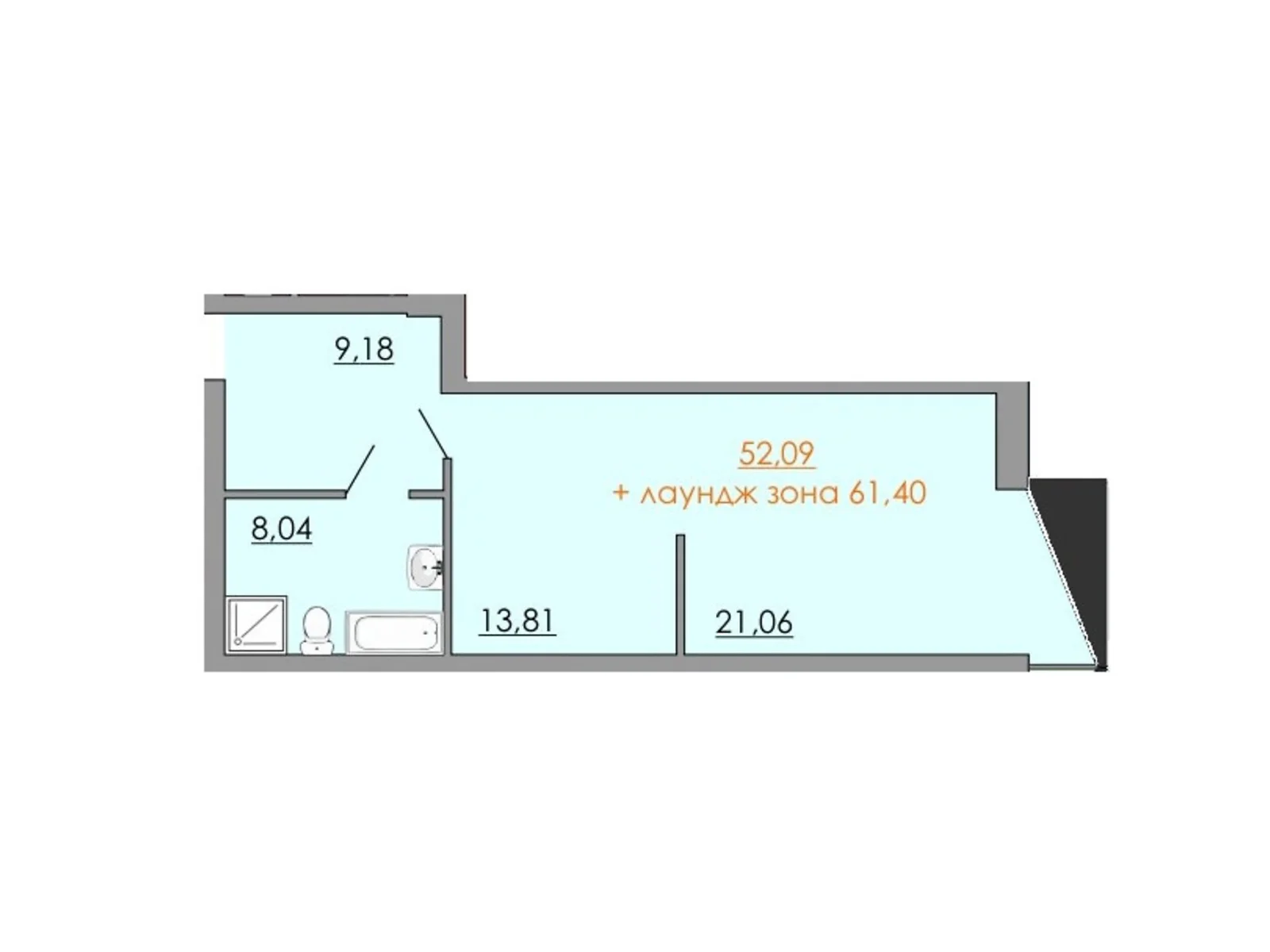 Продается 2-комнатная квартира 63.54 кв. м в Житомире, цена: 57966 $