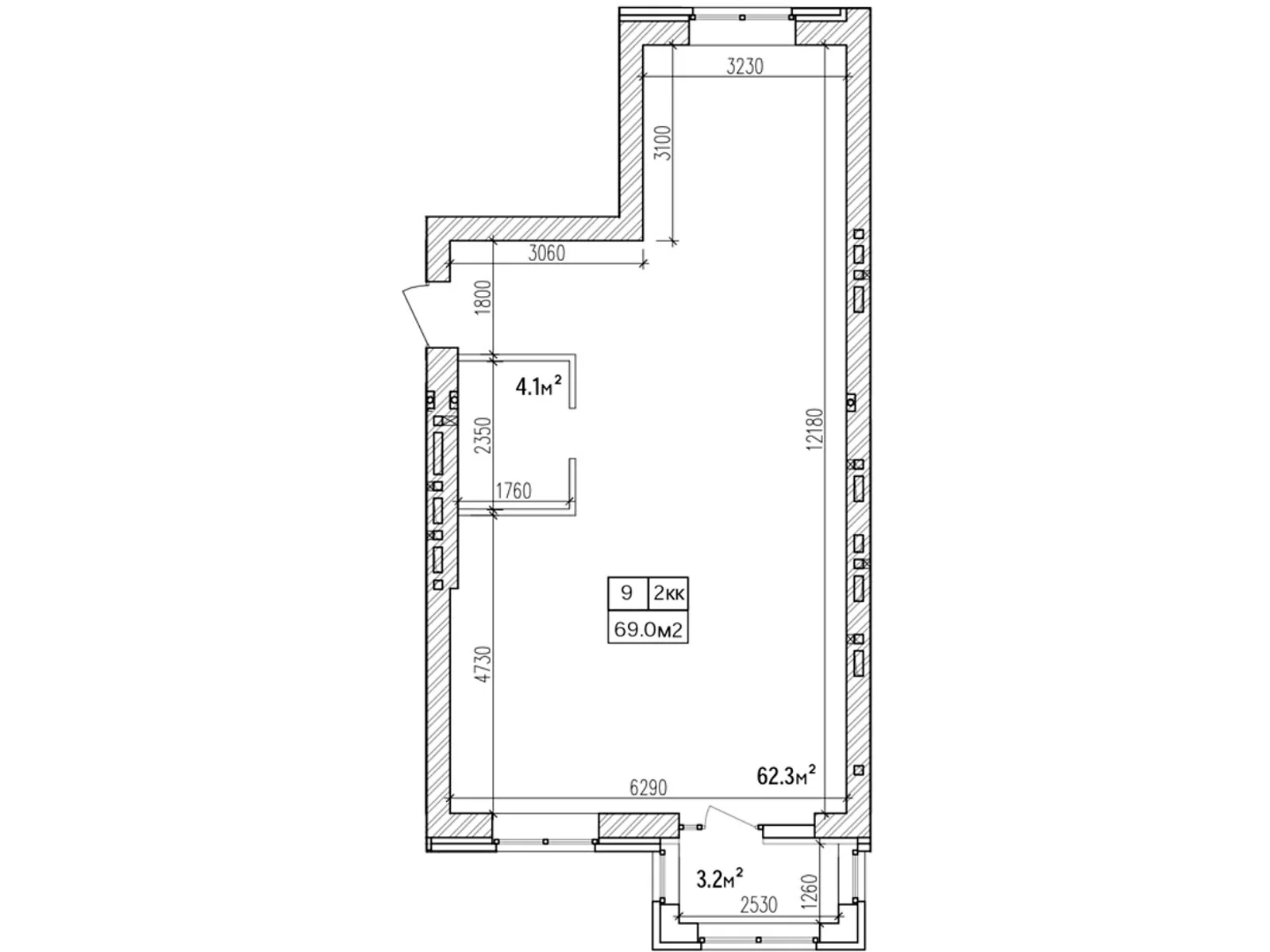 Продается 2-комнатная квартира 69.5 кв. м в Днепре, просп. Слобожанский - фото 1