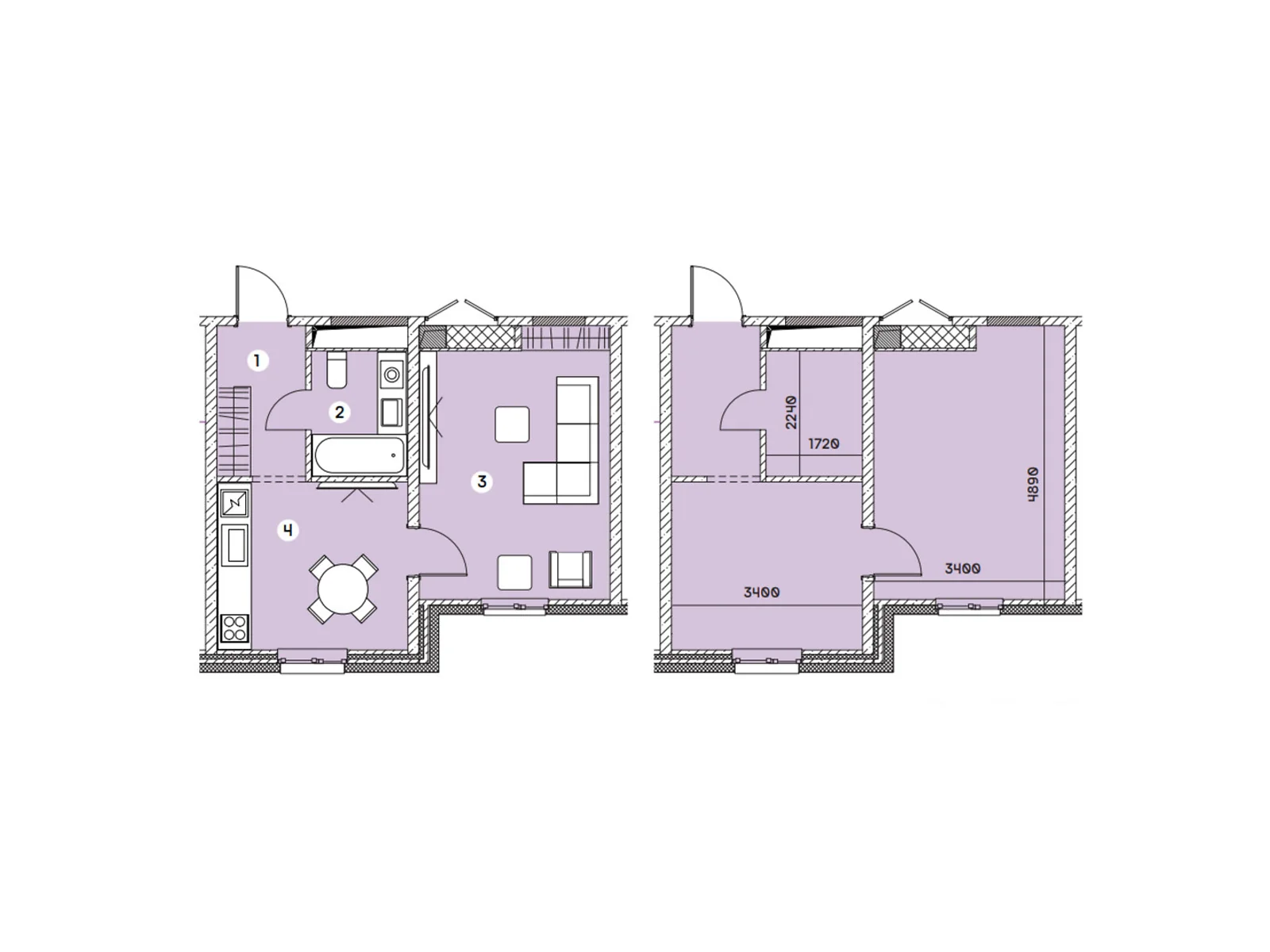 1-комнатная квартира 34.57 кв. м в Запорожье, цена: 26199 $