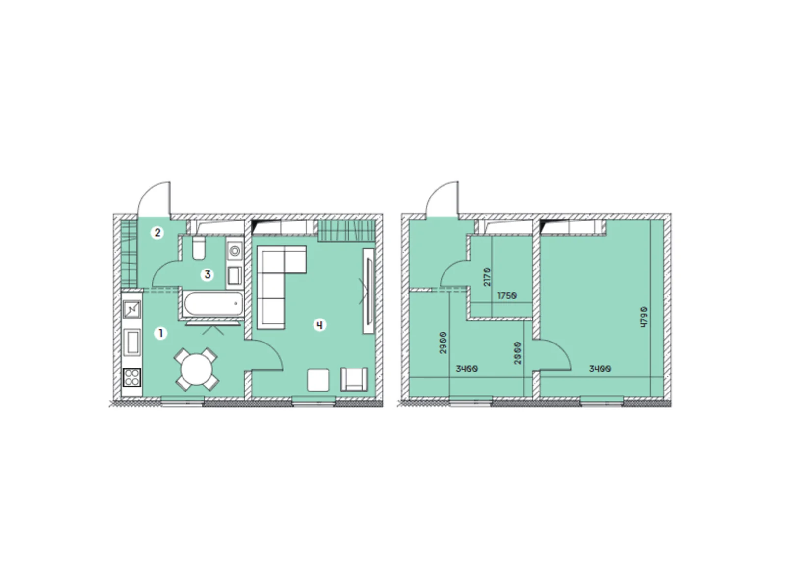 1-комнатная квартира 30.34 кв. м в Запорожье, цена: 17511 $