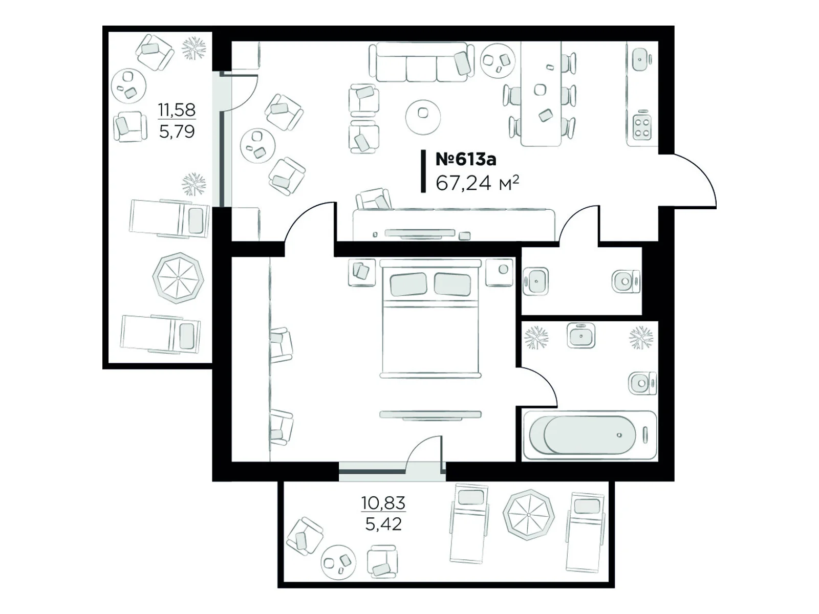 Продается 2-комнатная квартира 67.24 кв. м в Яремче, уроч. Вишни, 121А - фото 1