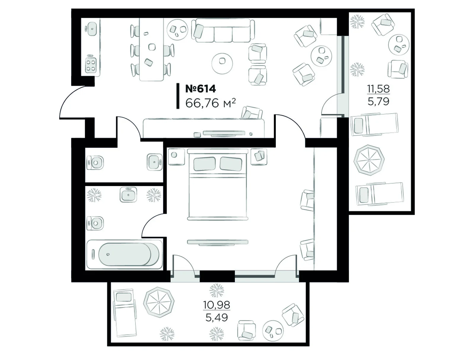 Продается 2-комнатная квартира 66.76 кв. м в Яремче, цена: 323058 $ - фото 1