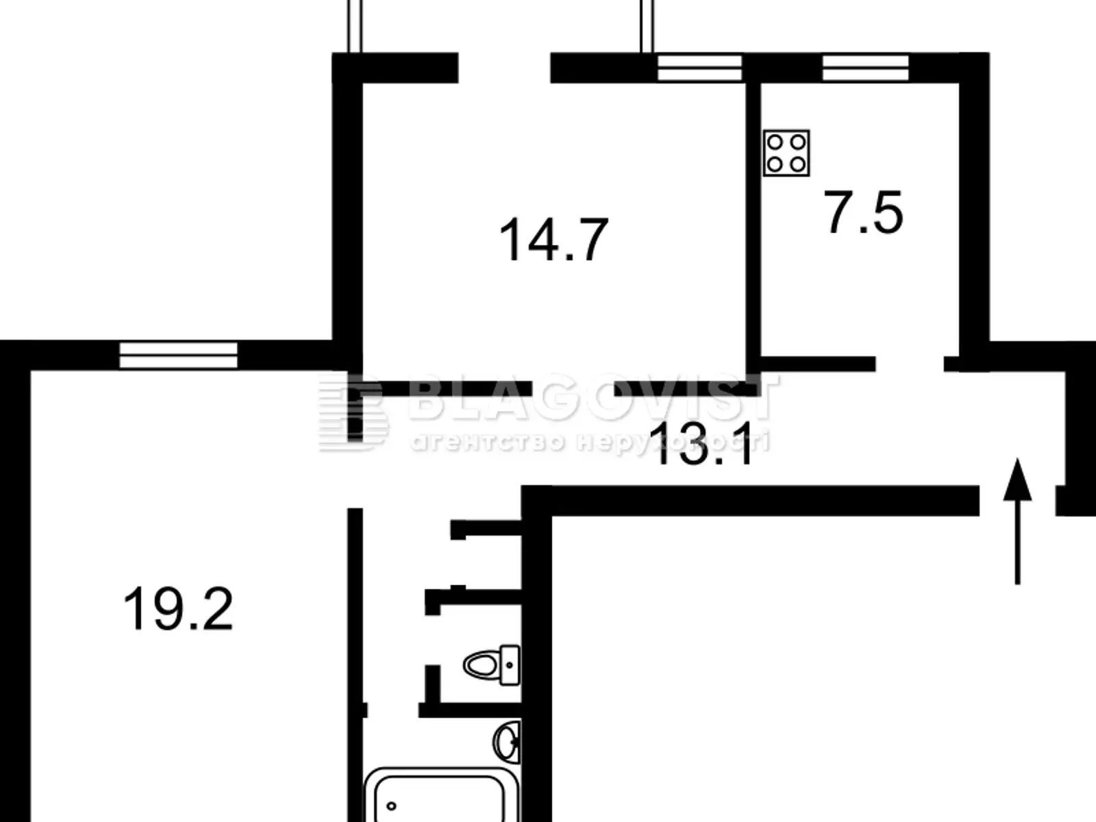 Продается 2-комнатная квартира 60 кв. м в Киеве, ул. Гоголевская, 6А