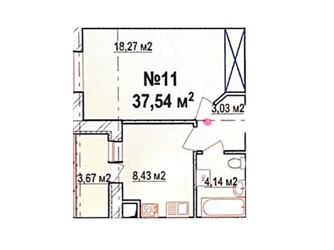 Продается 1-комнатная квартира 37.54 кв. м в Зарванцах, 