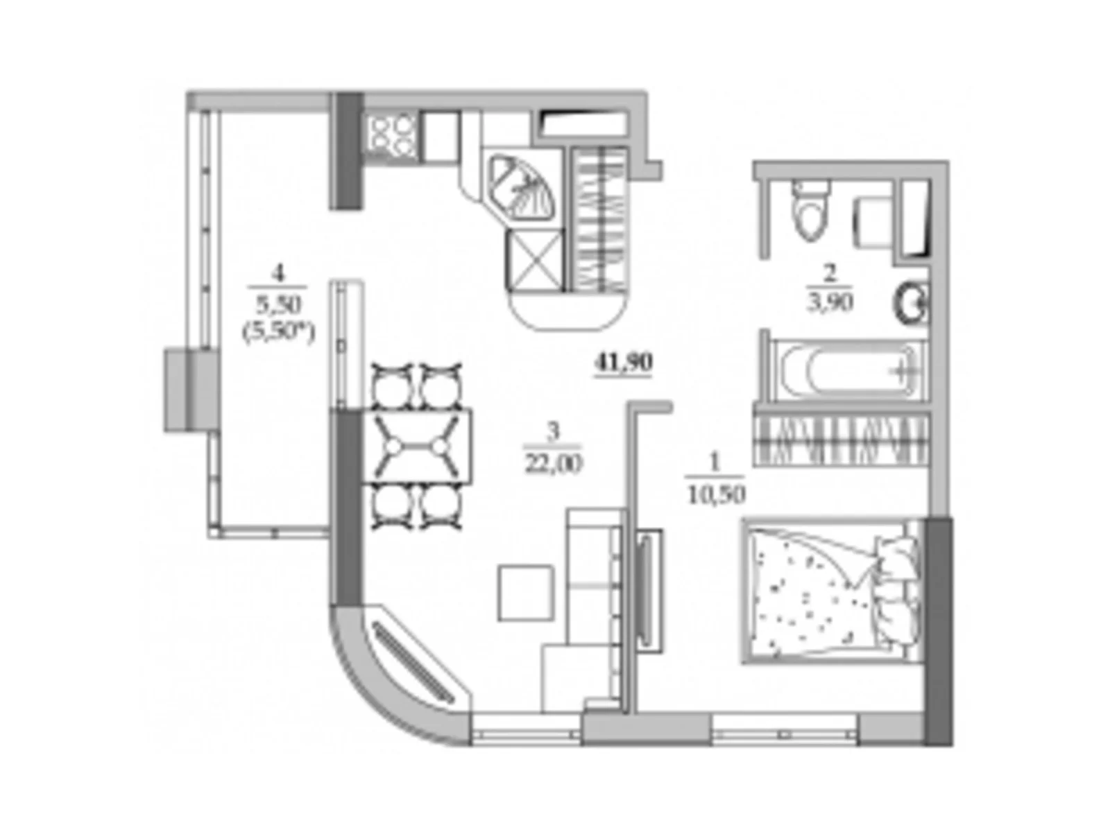 Продается 1-комнатная квартира 41.9 кв. м в Лиманке, ул. Спортивная - фото 1