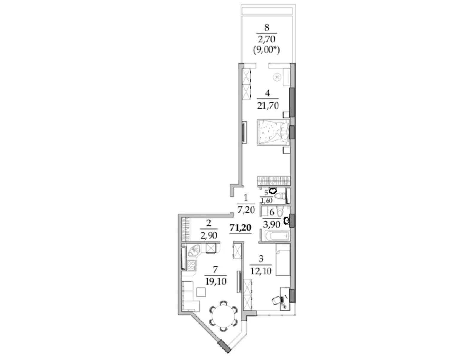 Продается 2-комнатная квартира 72.2 кв. м в Лиманке, ул. Спортивная - фото 1