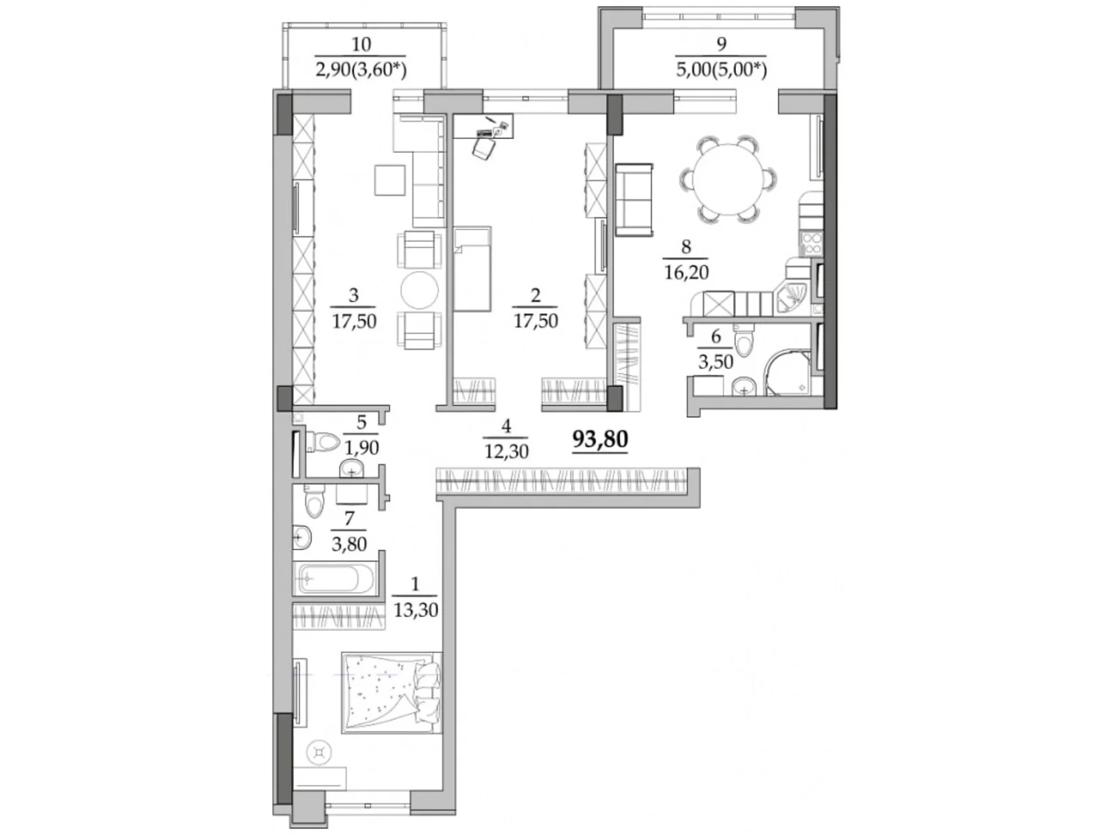 Продается 3-комнатная квартира 93.6 кв. м в Лиманке, ул. Спортивная - фото 1