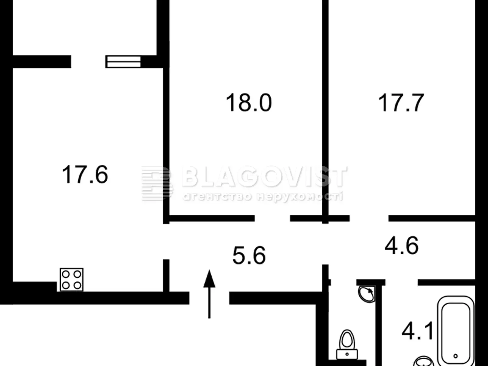 Продается 2-комнатная квартира 72.3 кв. м в Киеве, ул. Электротехническая