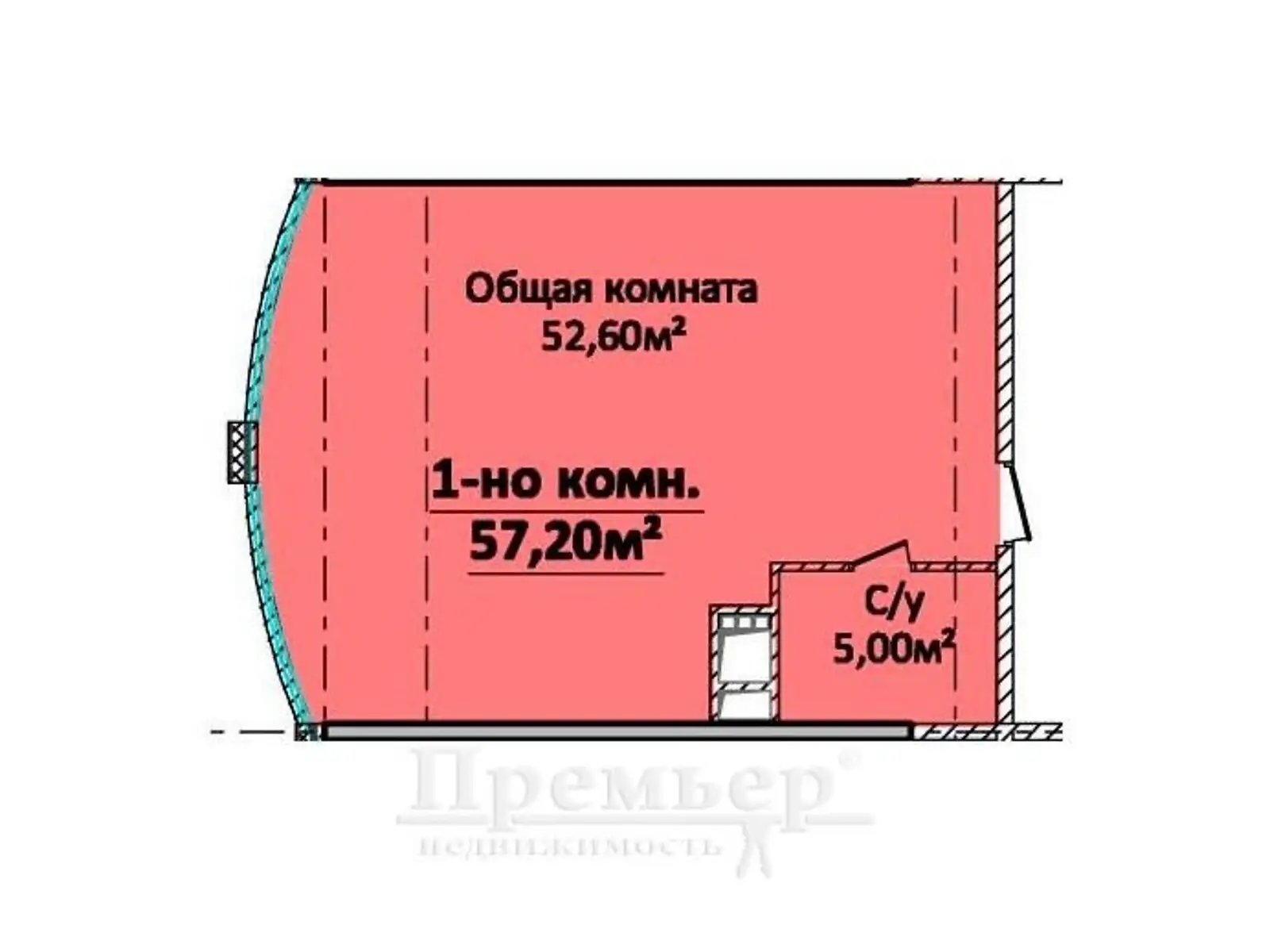 Продається 1-кімнатна квартира 57 кв. м у Одесі, вул. Новоберегова, 12 - фото 1