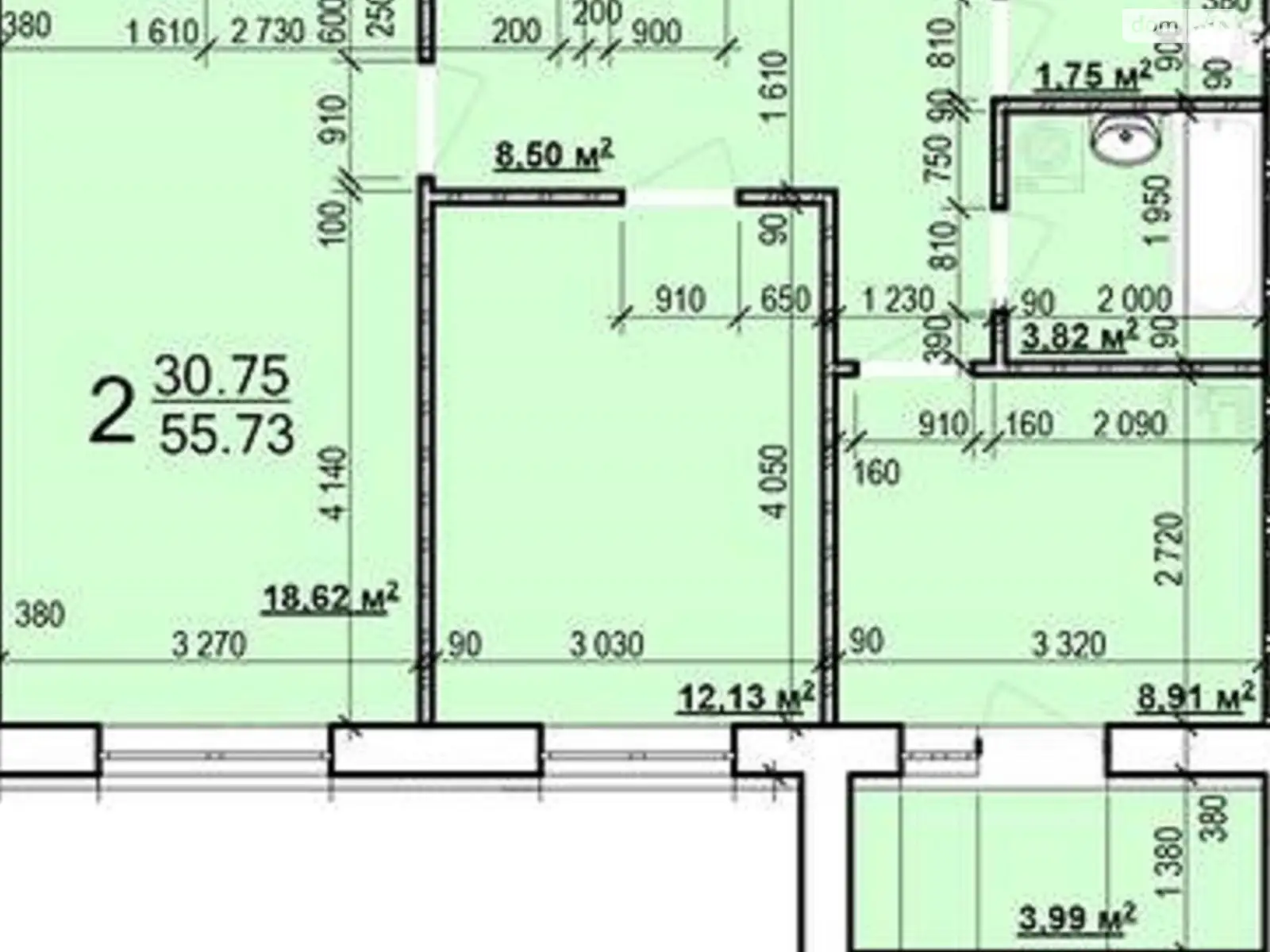 Продается 2-комнатная квартира 55.73 кв. м в Харькове, ул. Мира