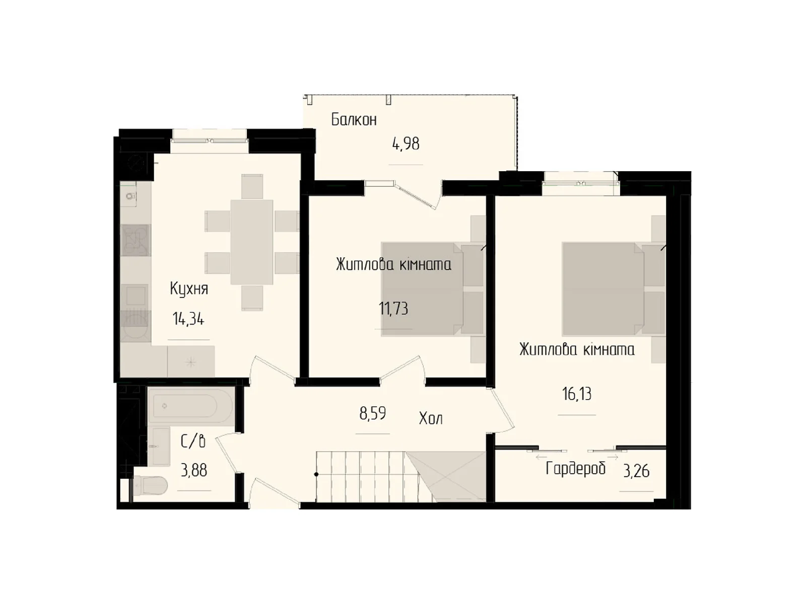 Продается 4-комнатная квартира 104.75 кв. м в Черновцах, ул. Науки, 14 - фото 1