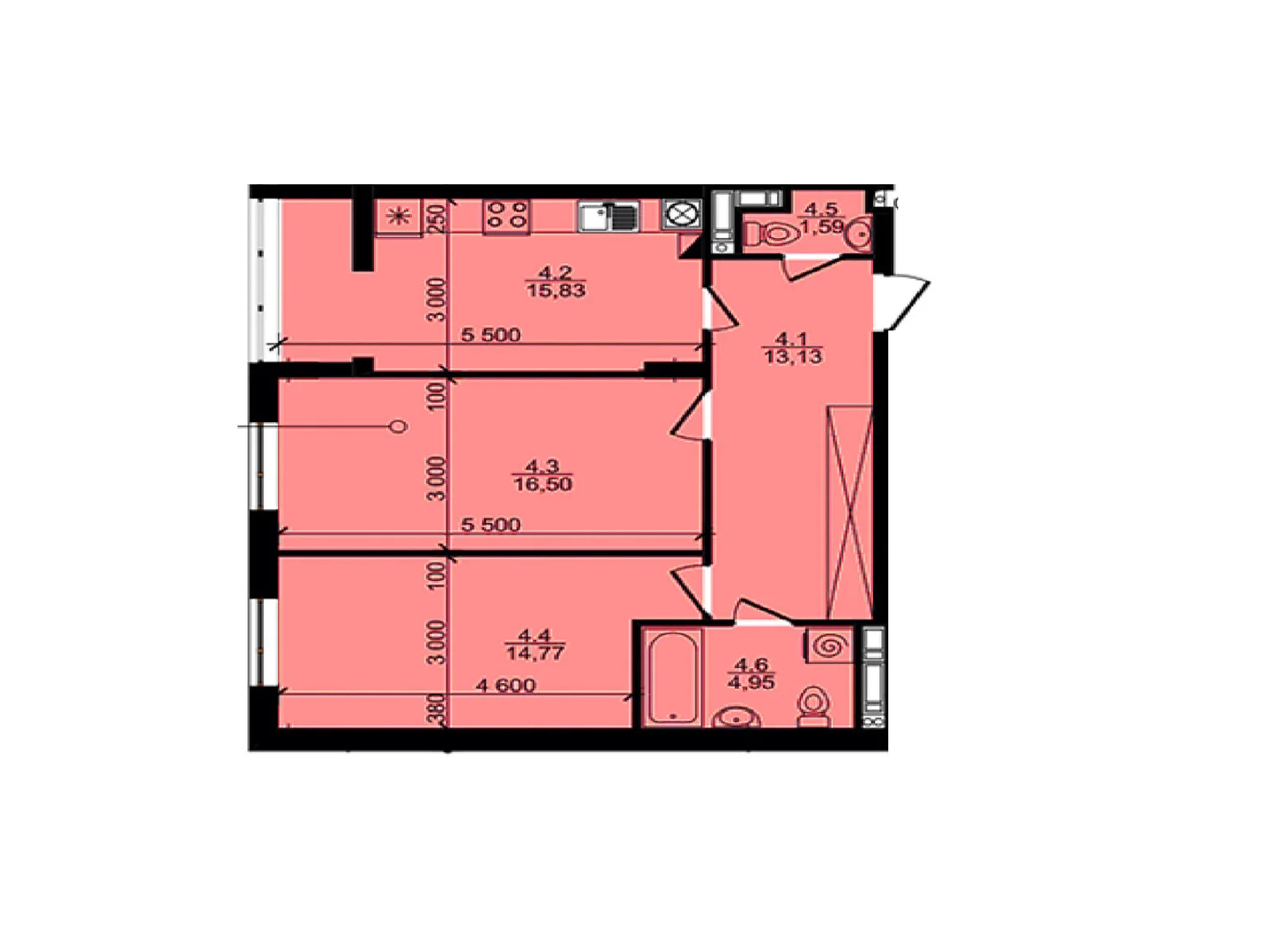 Продается 2-комнатная квартира 65.7 кв. м в Львове, ул. Трускавецкая, 125-131 - фото 1