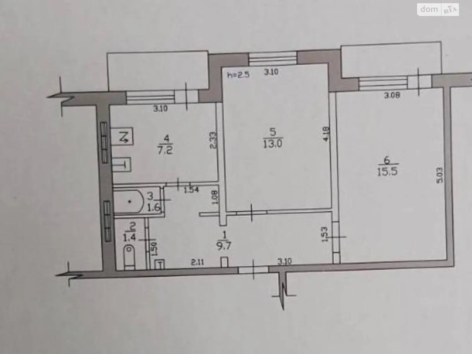 Продається 2-кімнатна квартира 51 кв. м у Теплодарі, цена: 30000 $