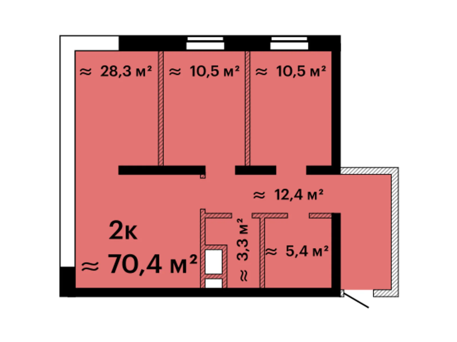 Продается 2-комнатная квартира 69.2 кв. м в Одессе, плато Гагаринское, 4 - фото 1