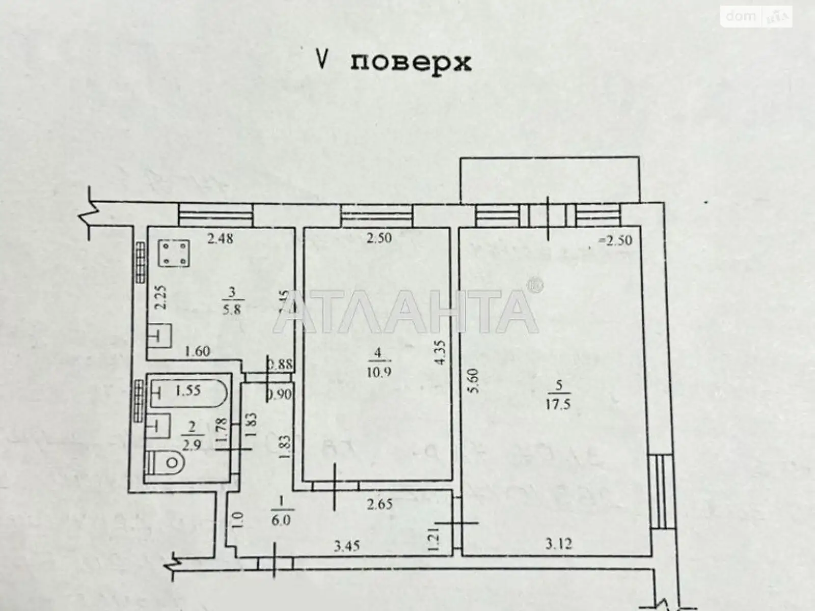 Продається 2-кімнатна квартира 44 кв. м у Одесі, вул. Героїв Крут