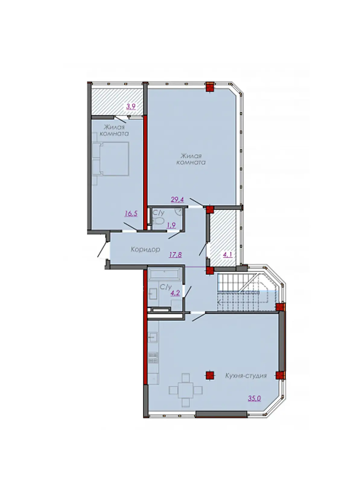 Продается 3-комнатная квартира 181.8 кв. м в Одессе, пер. Компасный, 1А