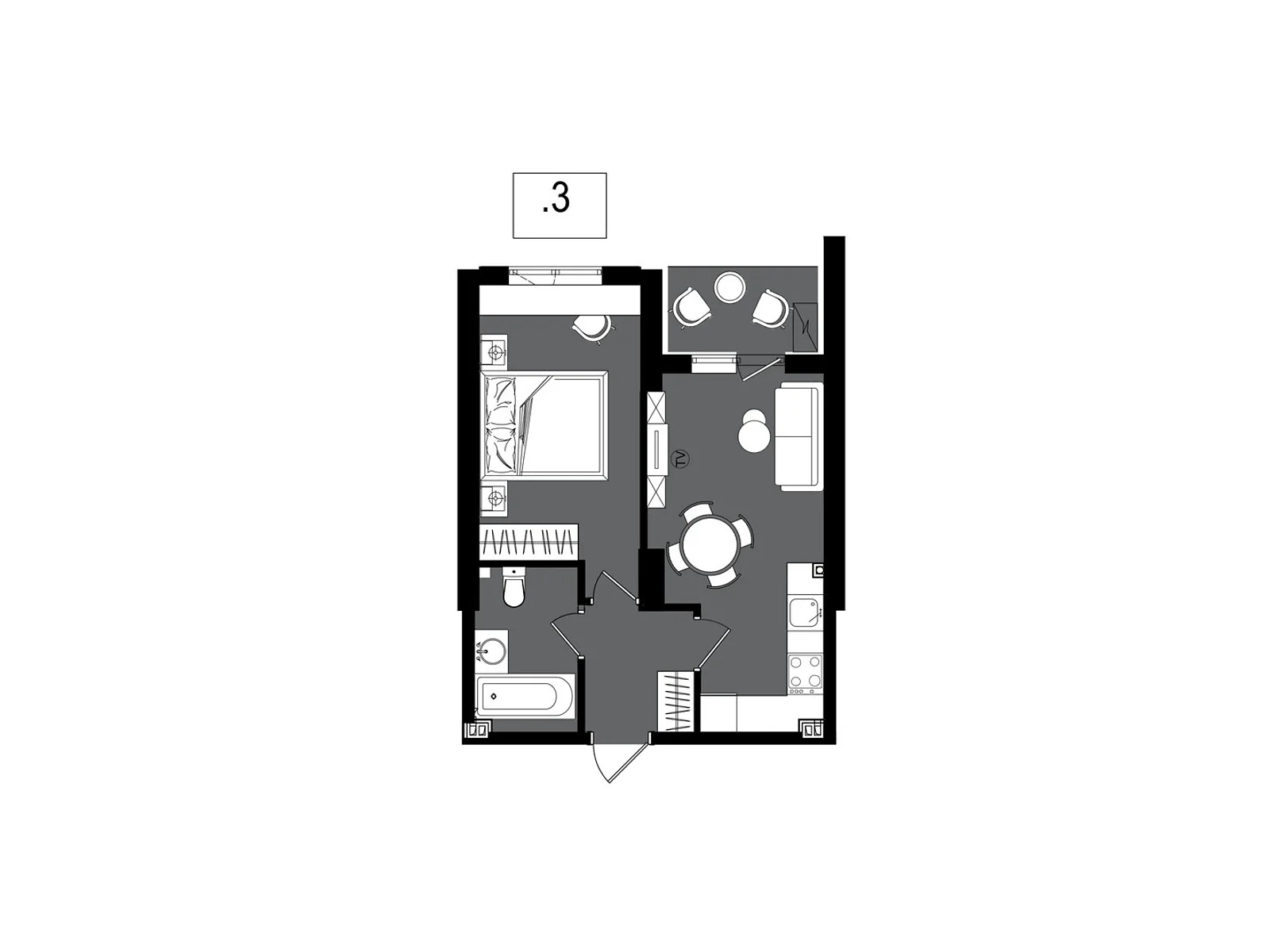 Продается 1-комнатная квартира 38.86 кв. м в Одессе, ул. Дача Ковалевского, 5 - фото 1