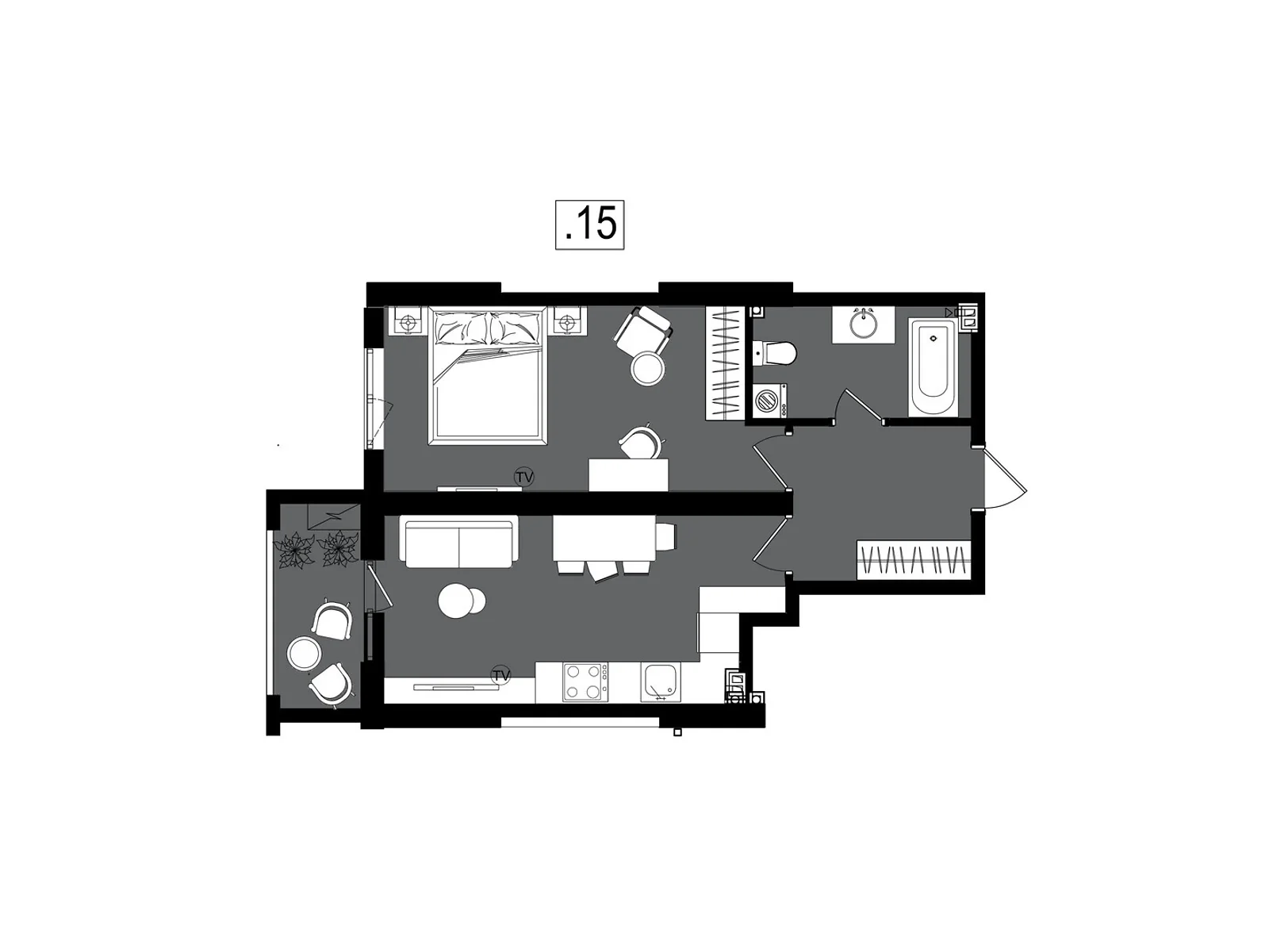 Продается 1-комнатная квартира 47.28 кв. м в Одессе, ул. Дача Ковалевского, 5 - фото 1