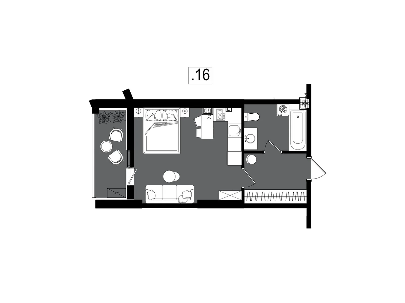 Продается 1-комнатная квартира 32.97 кв. м в Одессе, ул. Дача Ковалевского, 5 - фото 1