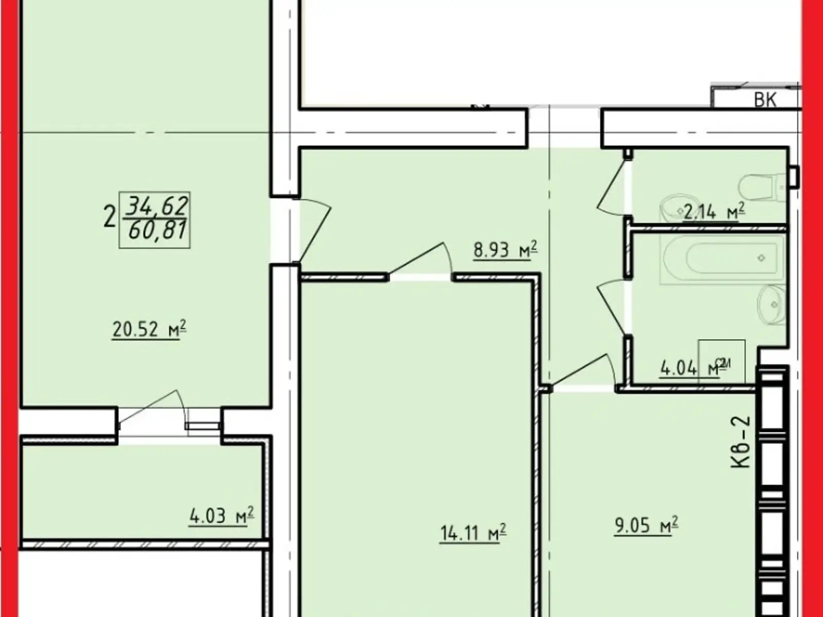 Продается 2-комнатная квартира 61 кв. м в Харькове, ул. Елизаветинская, 2Б