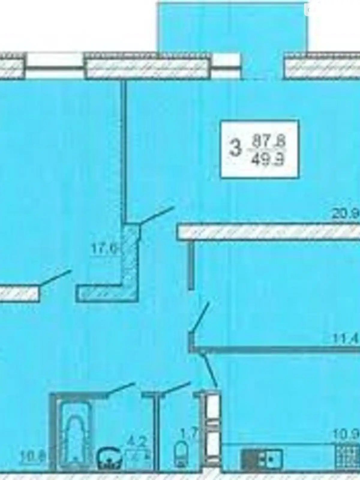 Продается 3-комнатная квартира 88 кв. м в Харькове, ул. Героев Труда, 1