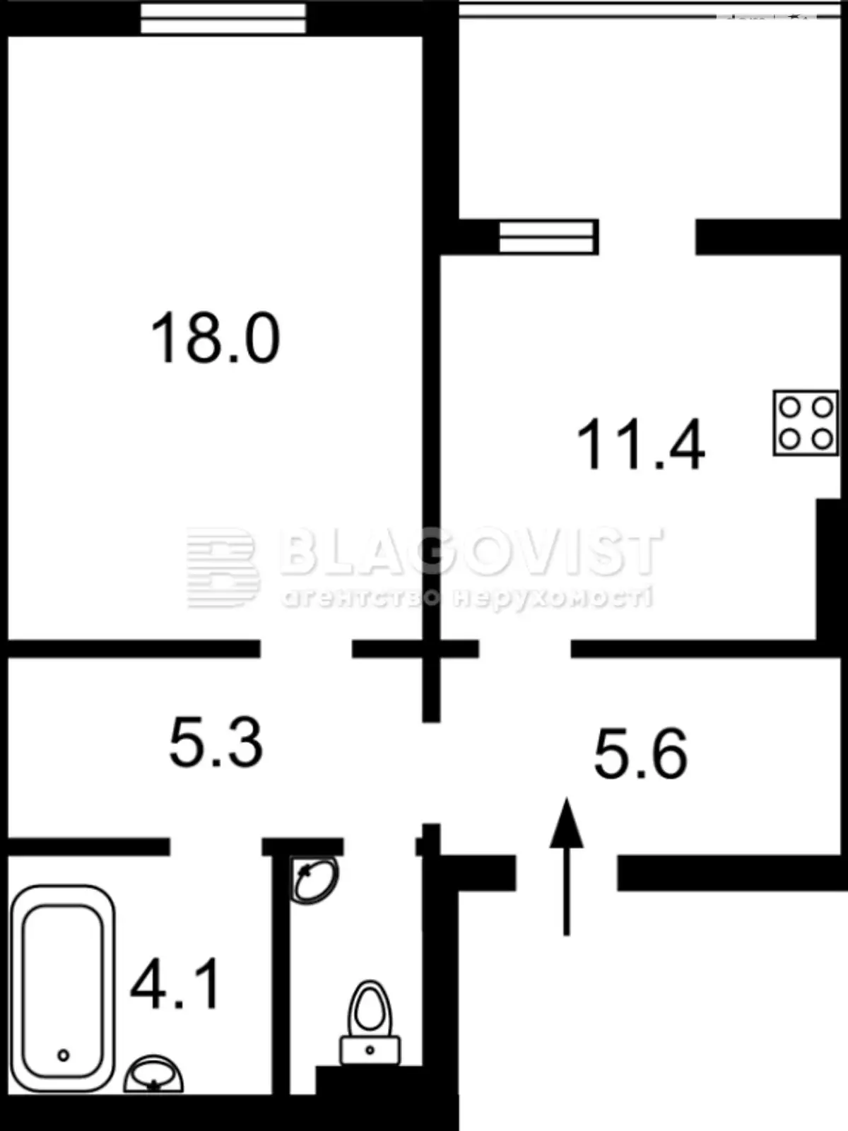 Продается 1-комнатная квартира 48 кв. м в Киеве, ул. Электротехническая, 43