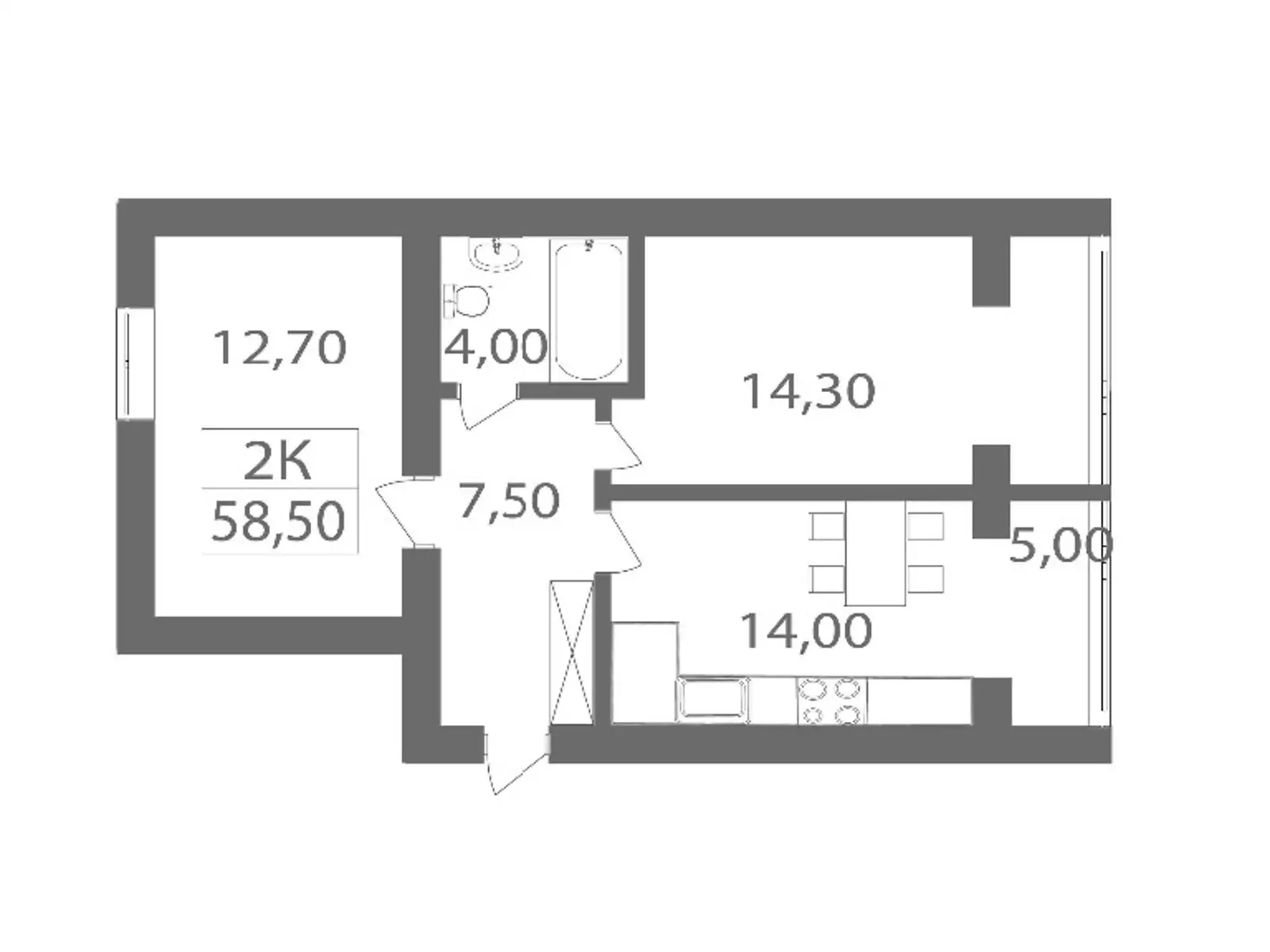 Продается 2-комнатная квартира 58.5 кв. м в Ивано-Франковске, ул. Высочана Семена - фото 1