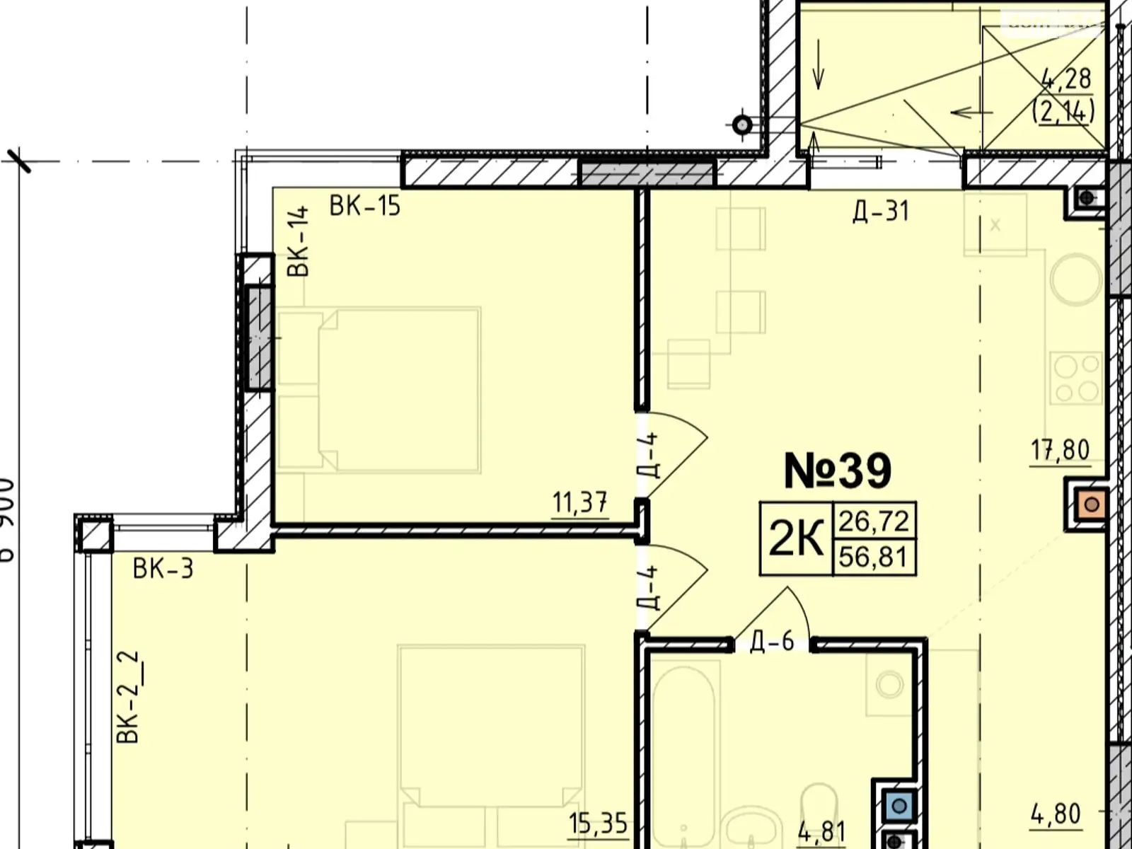 Продается 2-комнатная квартира 57 кв. м в Одессе, ул. Академика Вильямса