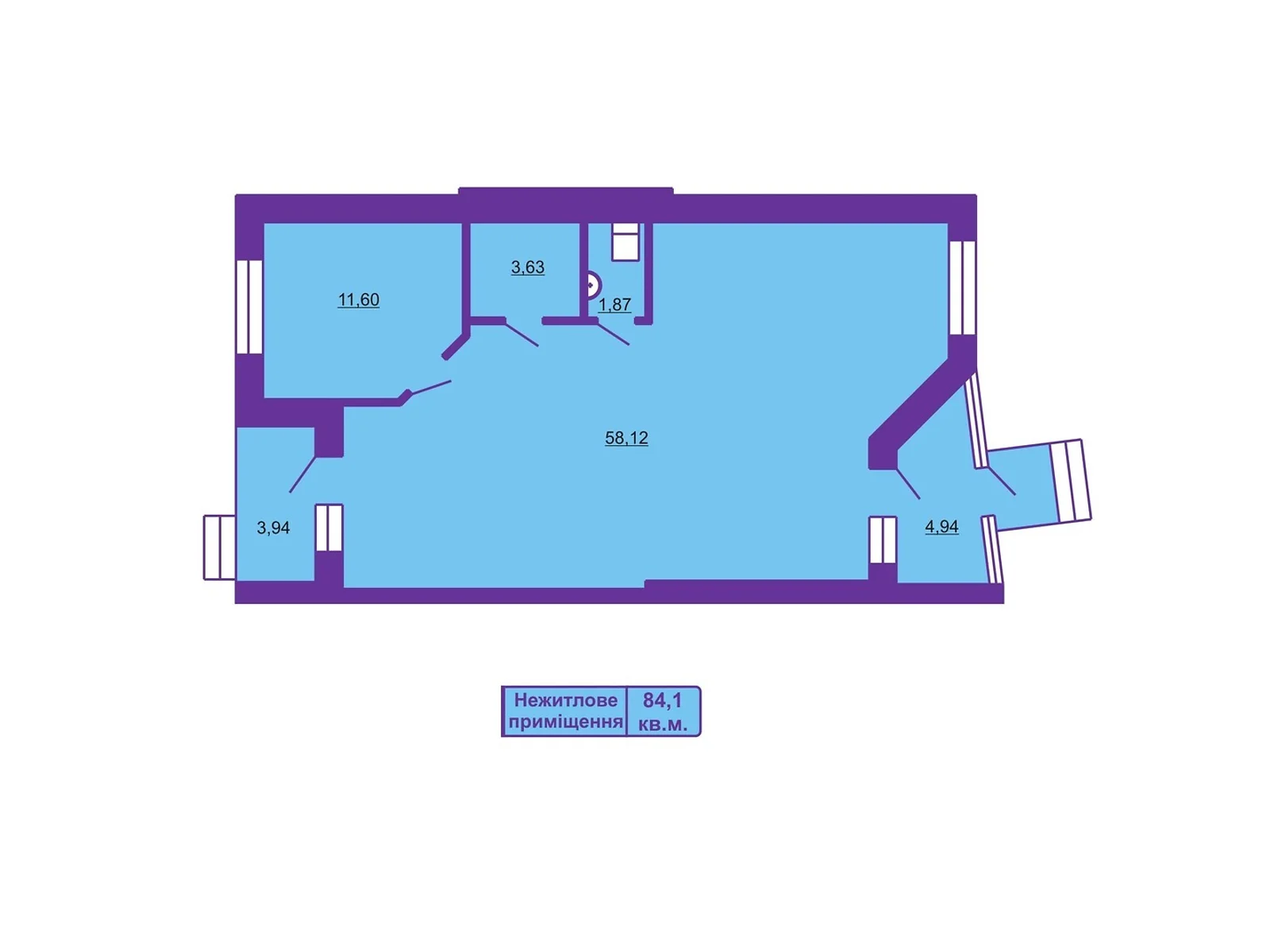 Продається офіс 84.1 кв. м в бізнес-центрі, цена: 62450 $