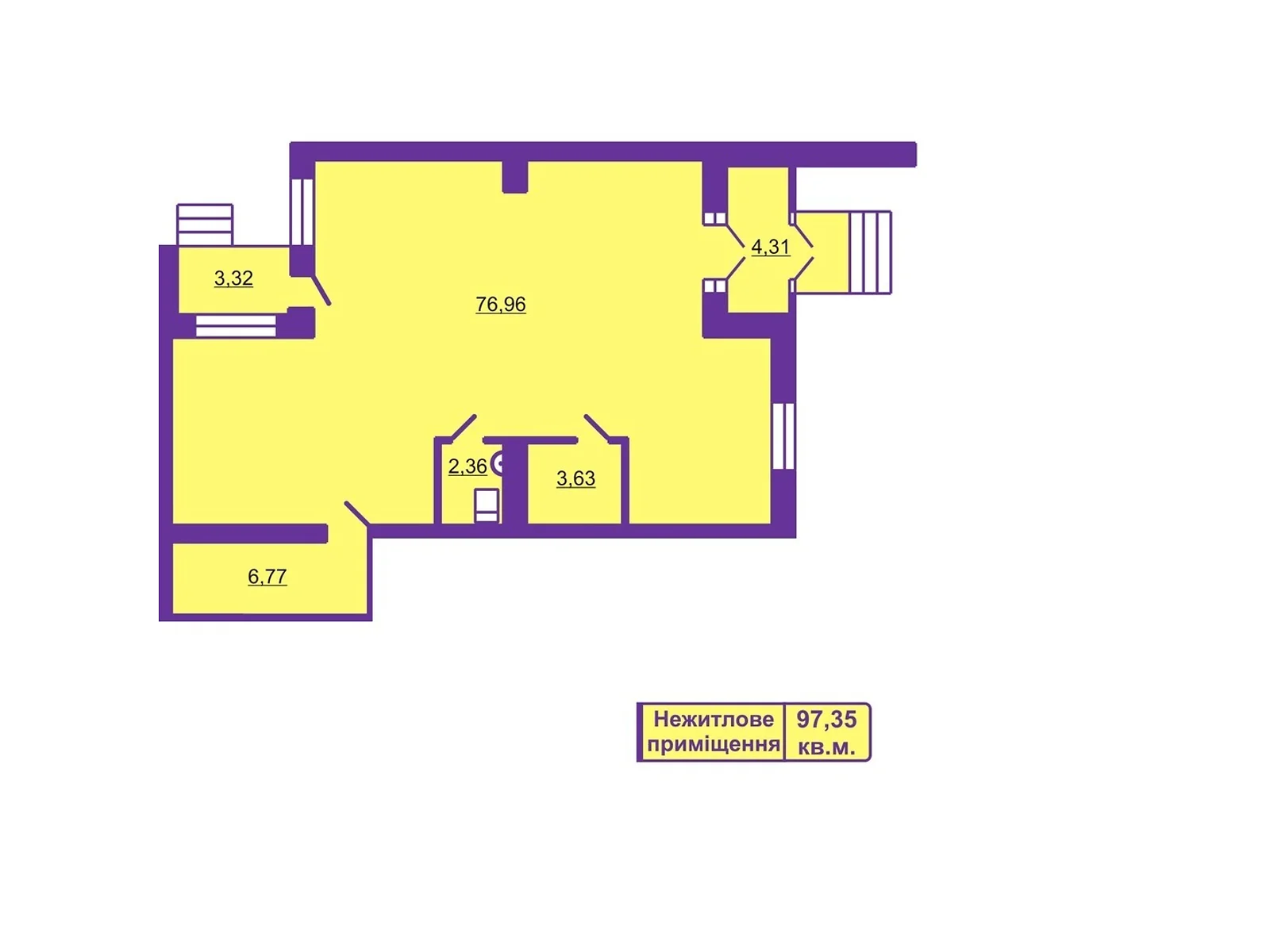 Продается офис 97.35 кв. м в бизнес-центре, цена: 73104 $