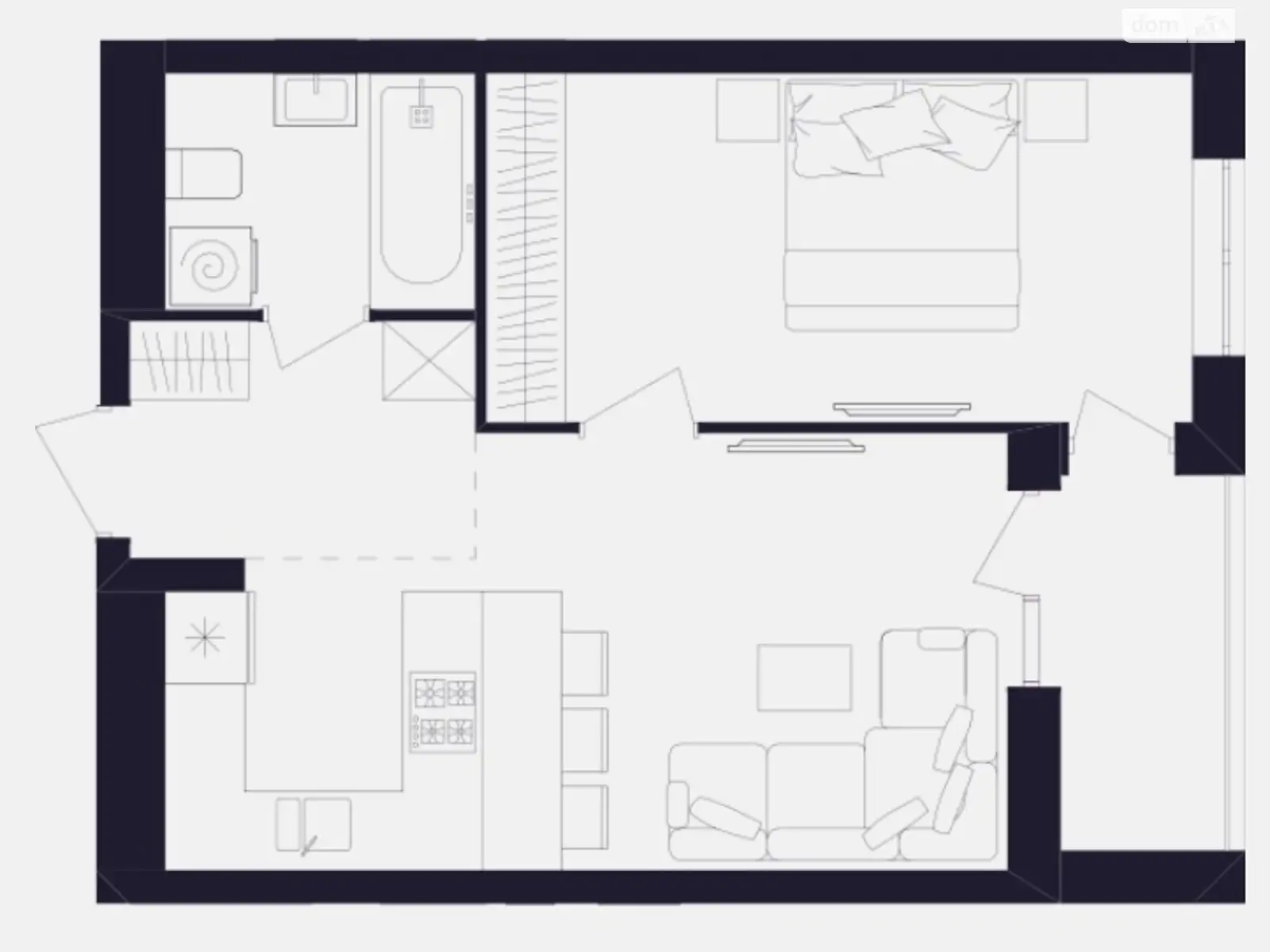 Продается 1-комнатная квартира 44 кв. м в Львове, цена: 86000 $