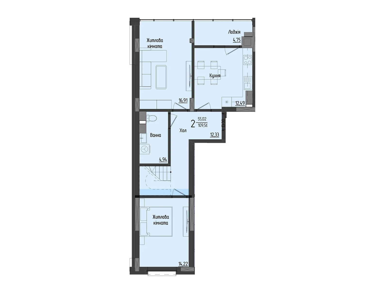 Продается 4-комнатная квартира 108.45 кв. м в Черновцах, ул. Науки, 1 - фото 1